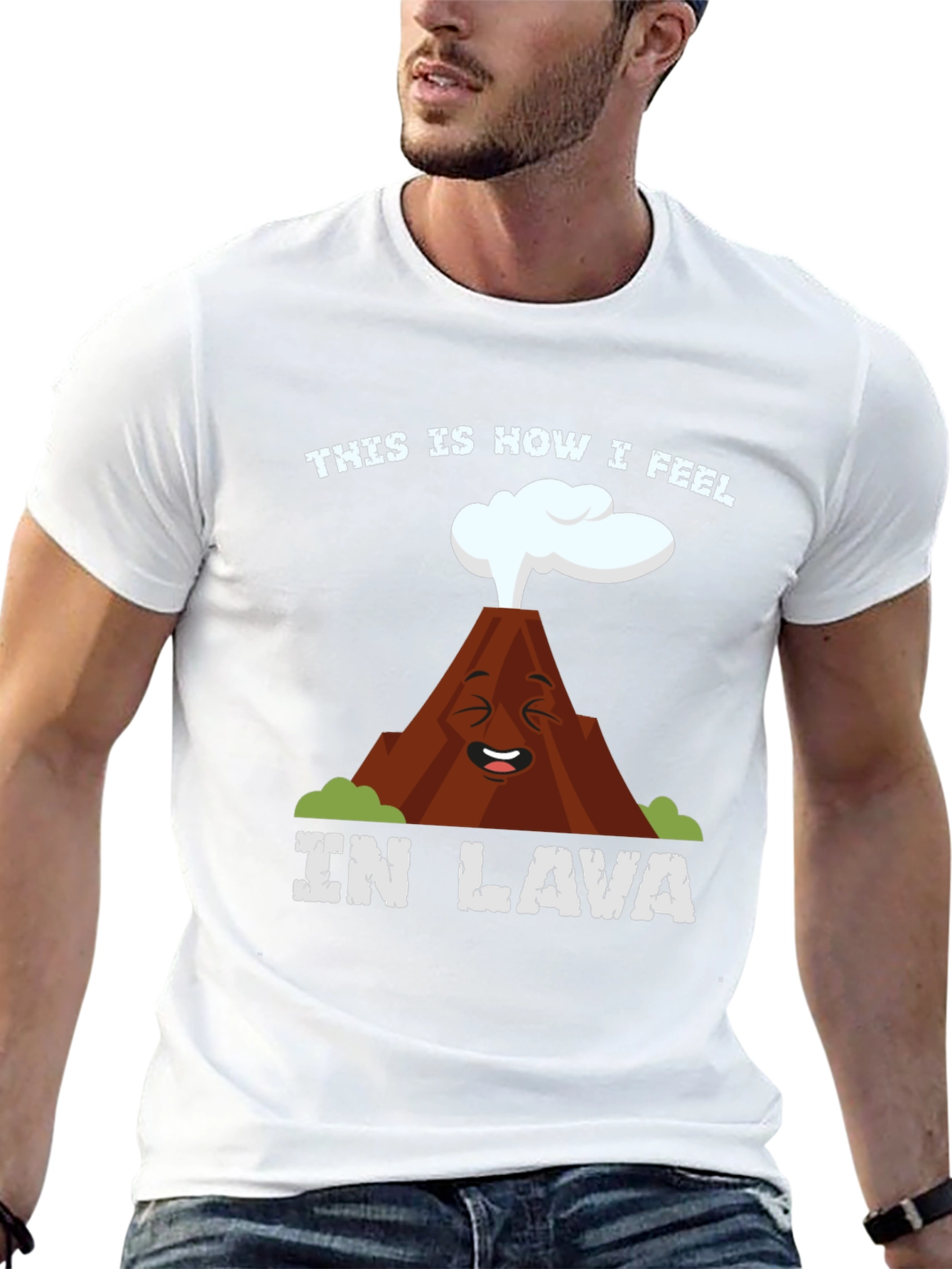 Funny Volcano In Lava Graphic T-Shirt