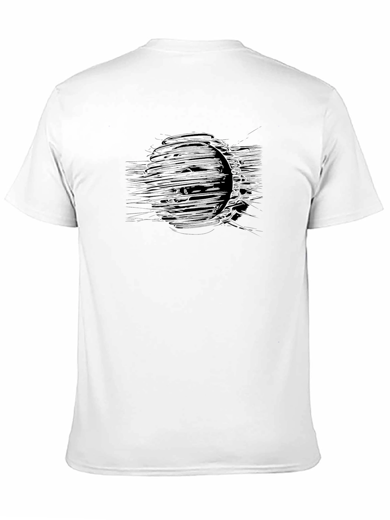 Abstract Graphic Black Crew Neck T-Shirt