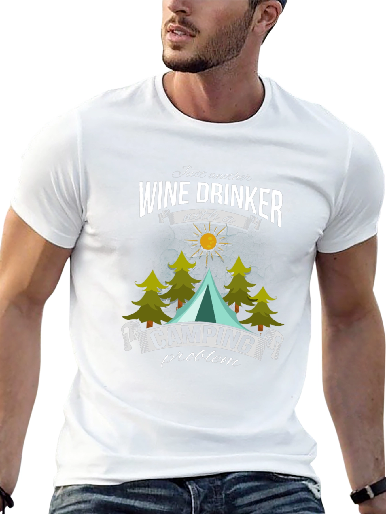 Wine Drinker Camping T-Shirt - Funny Outdoor Apparel