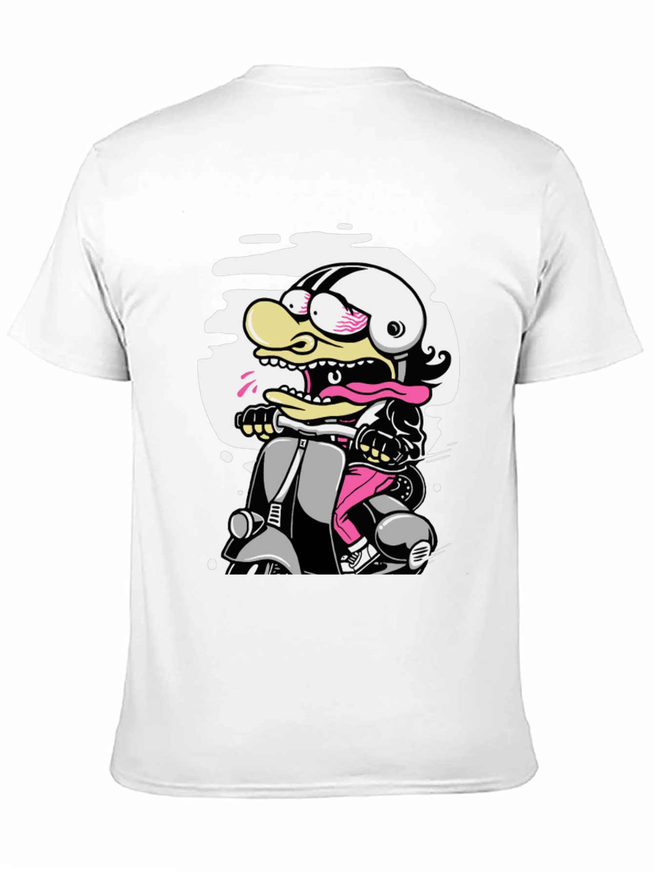 Cartoon Duck on Scooter Graphic Tee