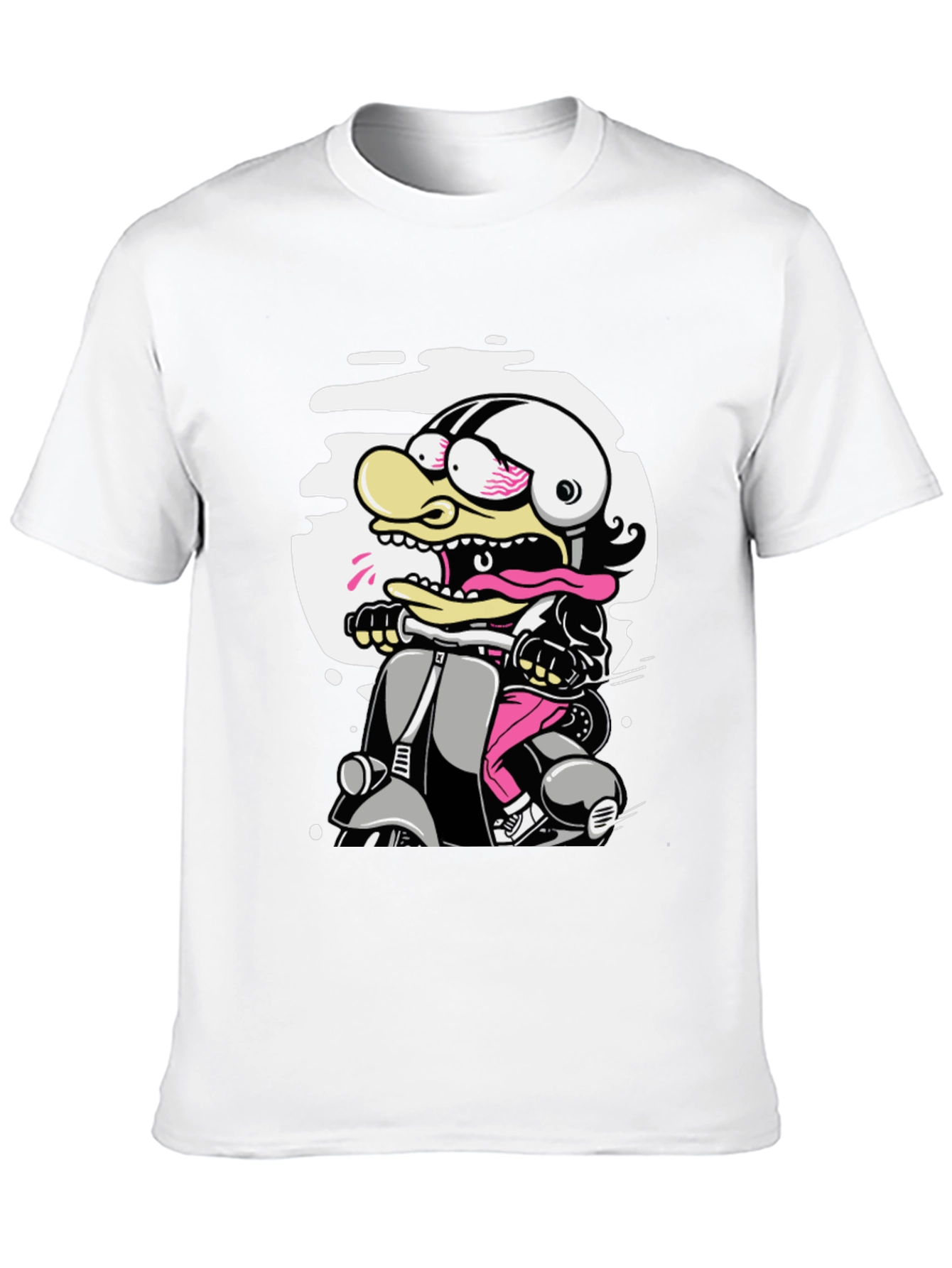 Cartoon Duck on Scooter Graphic Tee