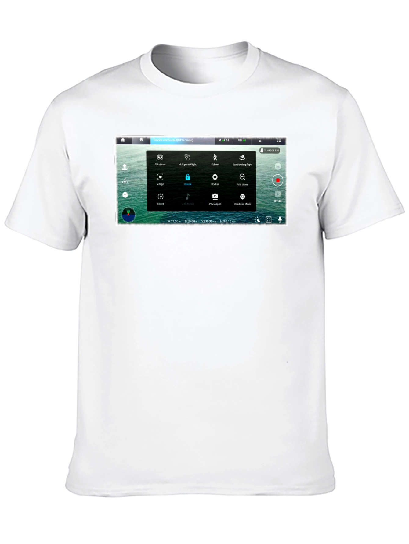 Drone Screen Black T-Shirt - Pilot Aerial Enthusiast Techie