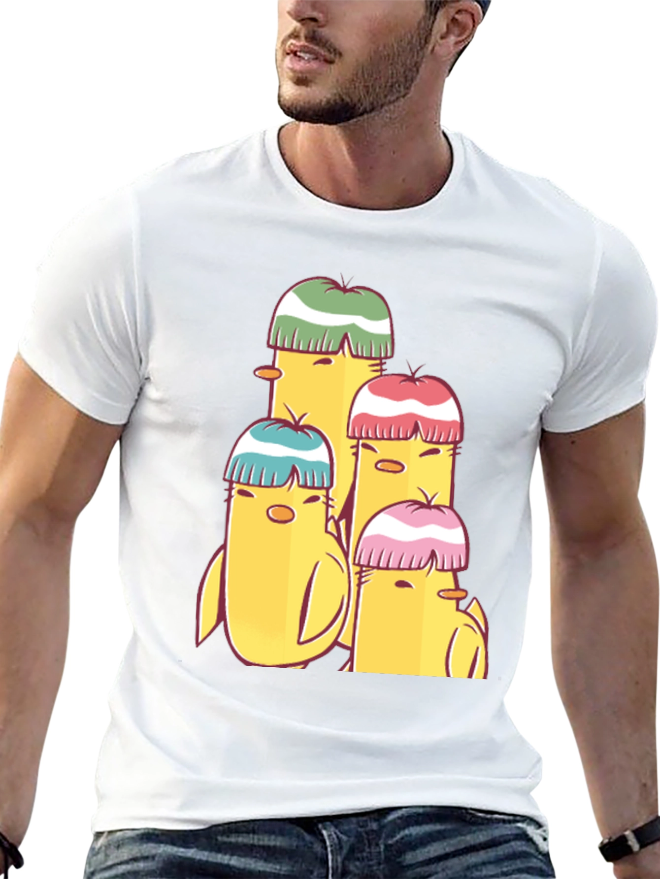 Cute Cartoon Chick T-Shirt - Black