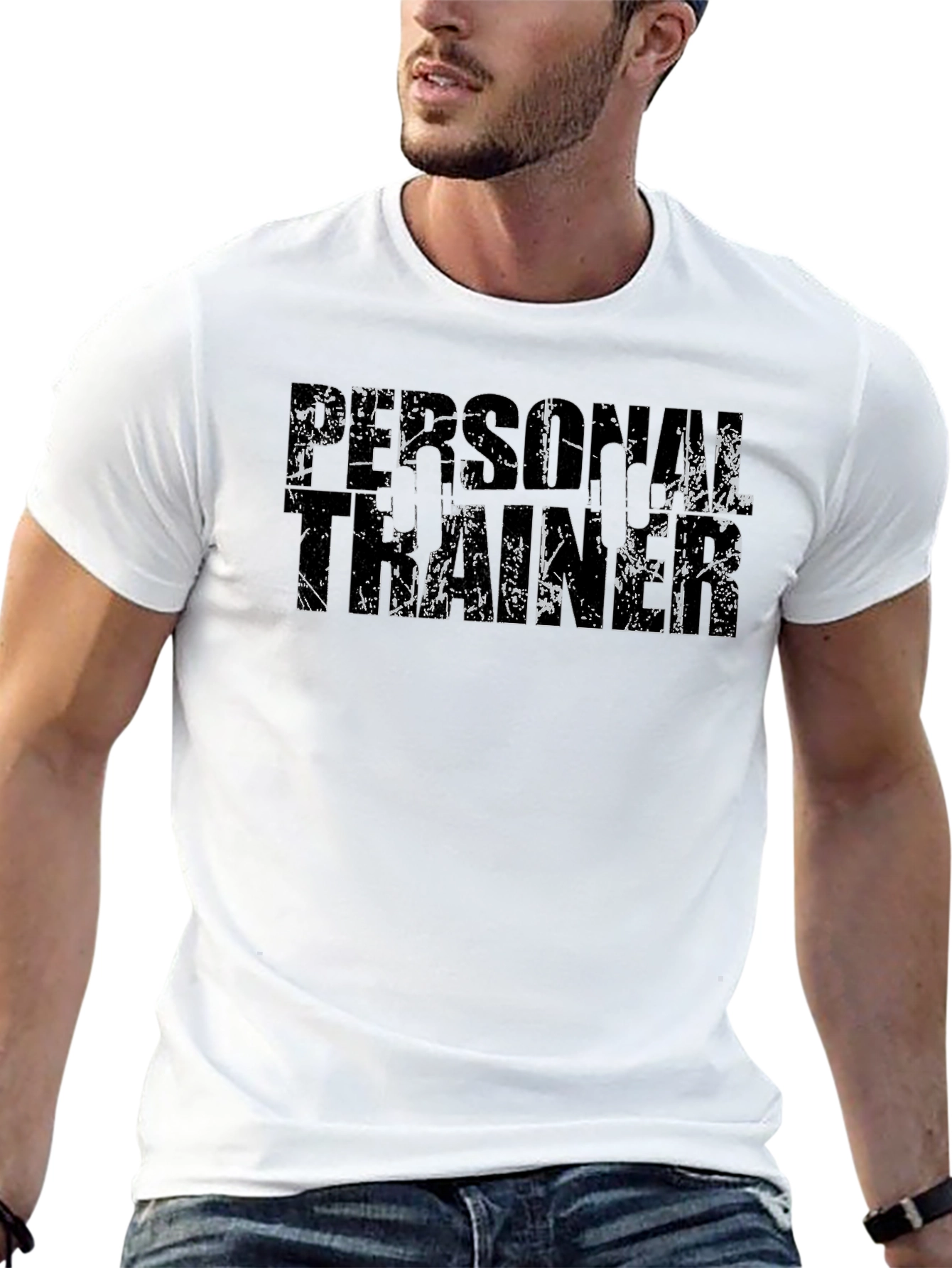 Personal Trainer Graphic Tee - Black Cotton Fitness Shirt