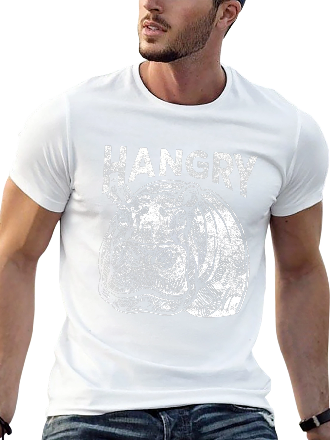 Hangry Hippo Graphic T-Shirt - Black
