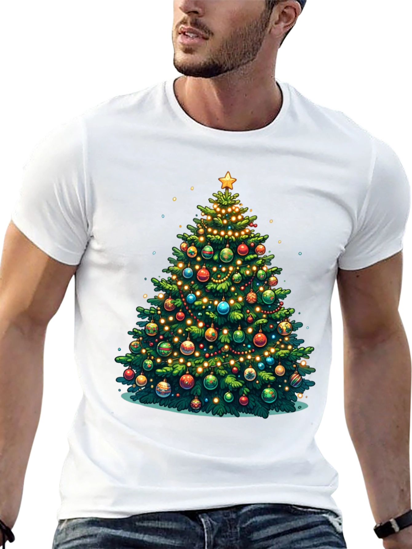 Christmas Tree Graphic Tee Holiday Shirt