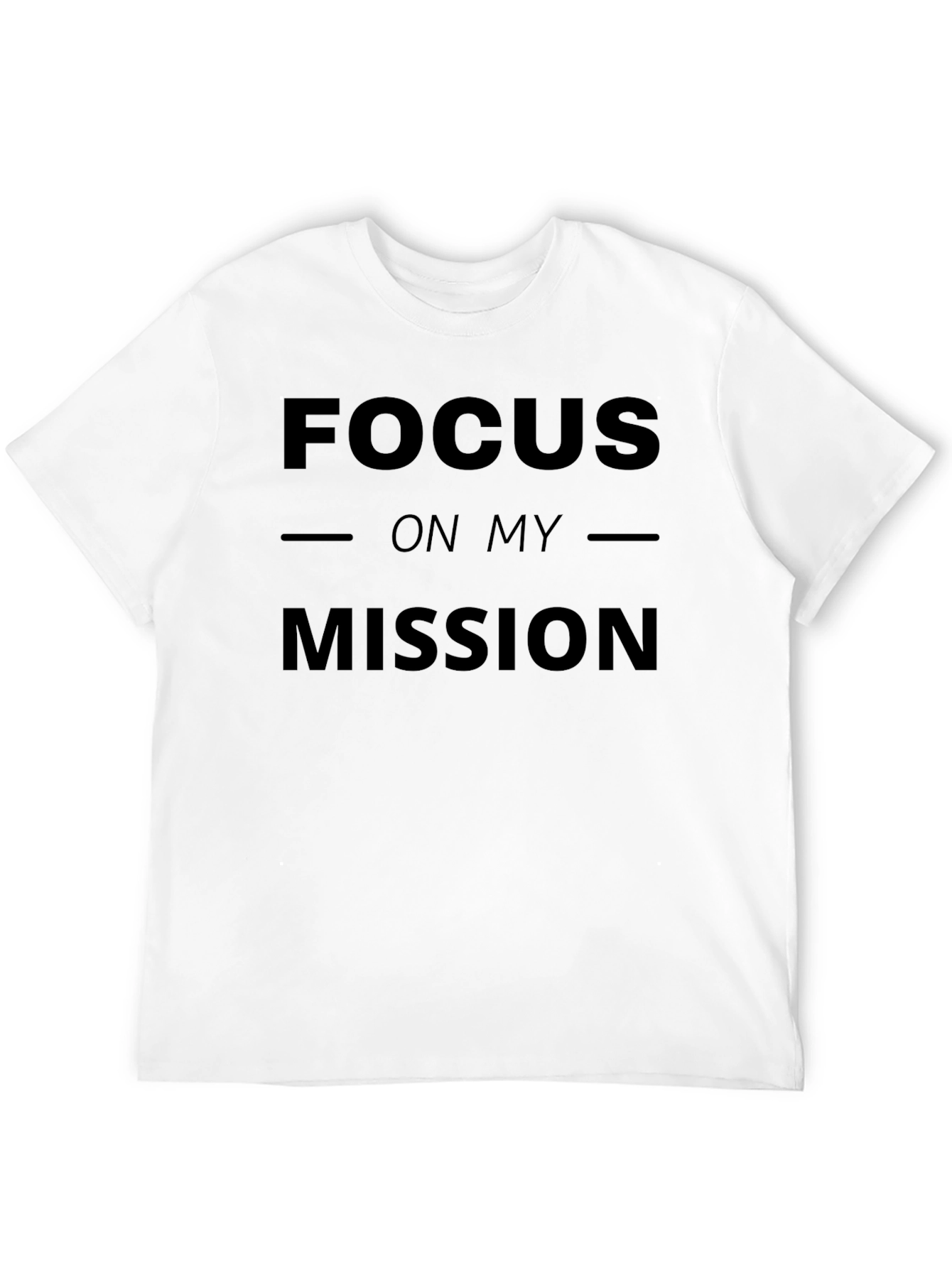 Focus On My Mission Graphic Print Black T-Shirt