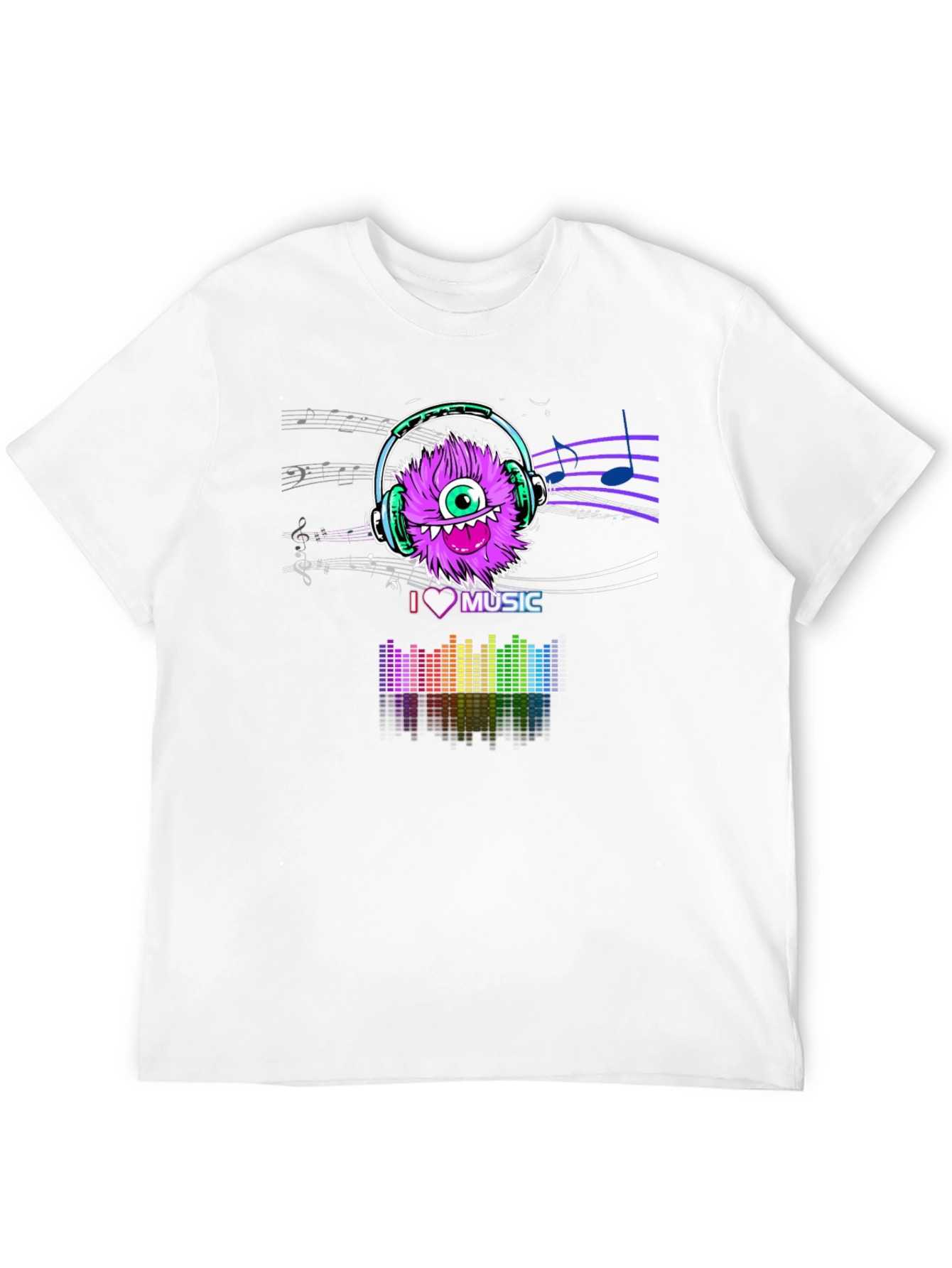 I Love Music T-Shirt - Purple Monster Graphic Tee