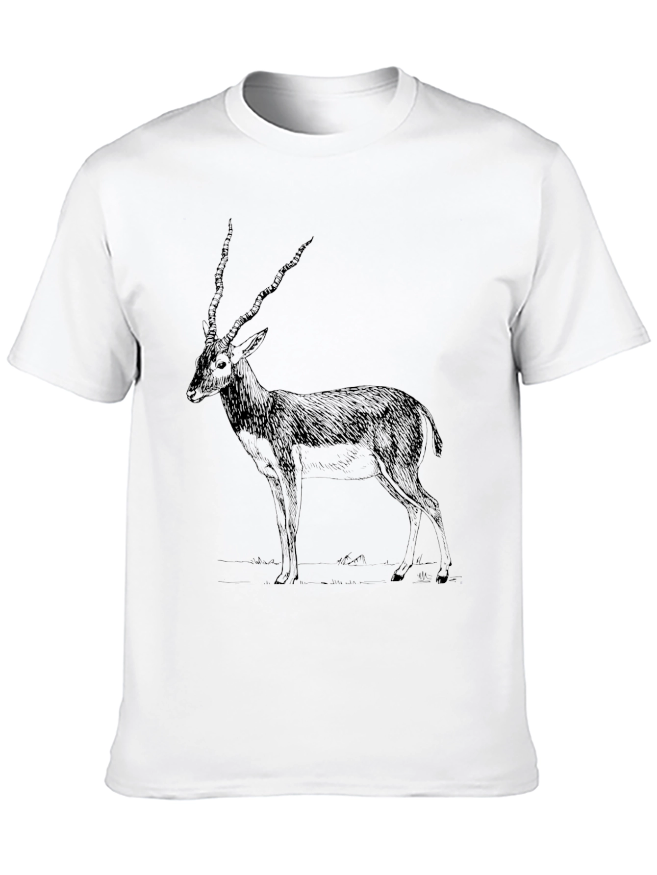 Antelope Graphic Print Black T-Shirt
