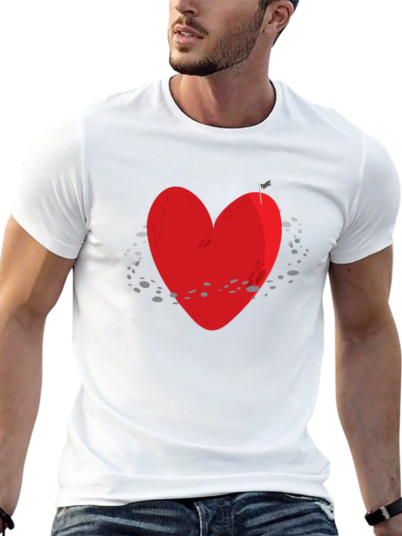 Red Heart Moon T-Shirt - Space Love