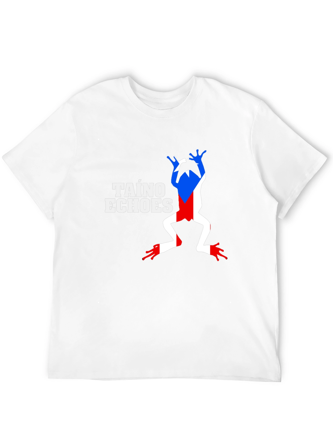 Taino Echoes Puerto Rico Flag Frog Black T-Shirt