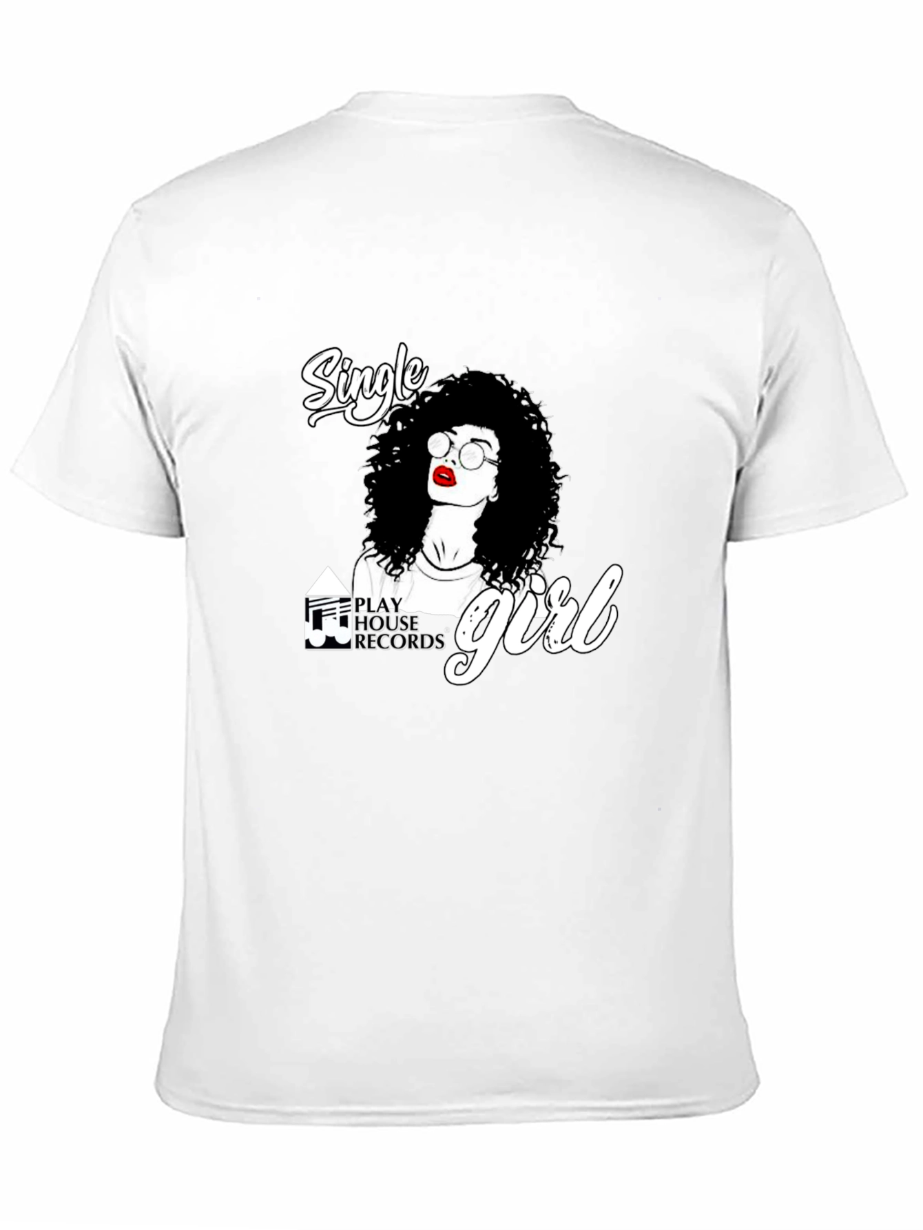 Single Girl Graphic Tee - Black Cotton Blend