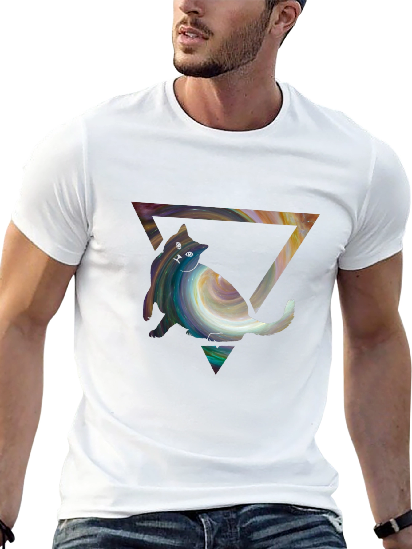 Abstract Cat Triangle T-Shirt