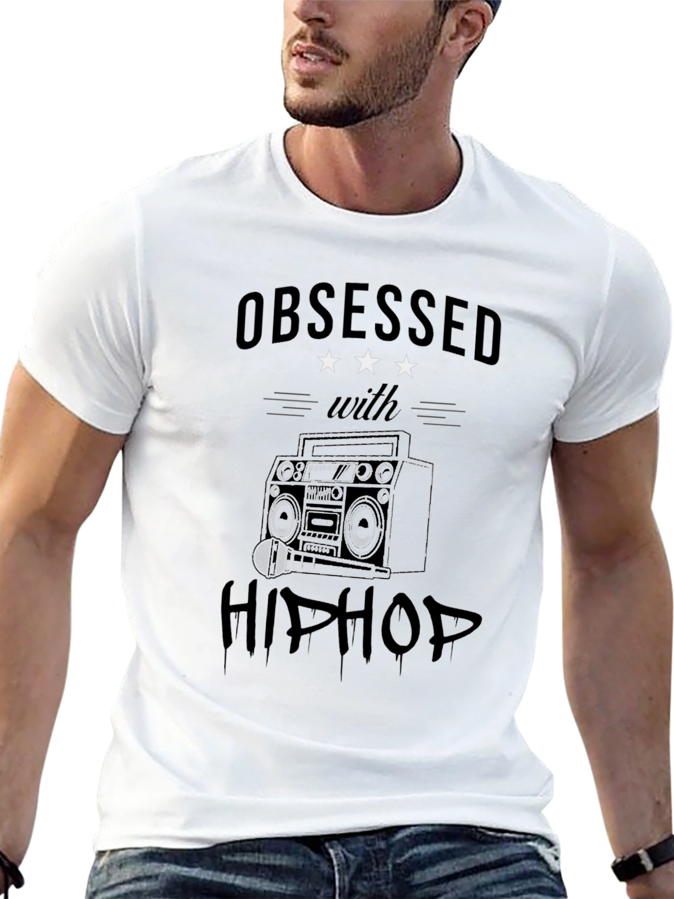 Obsessed With Hip Hop Graphic Tee - Black