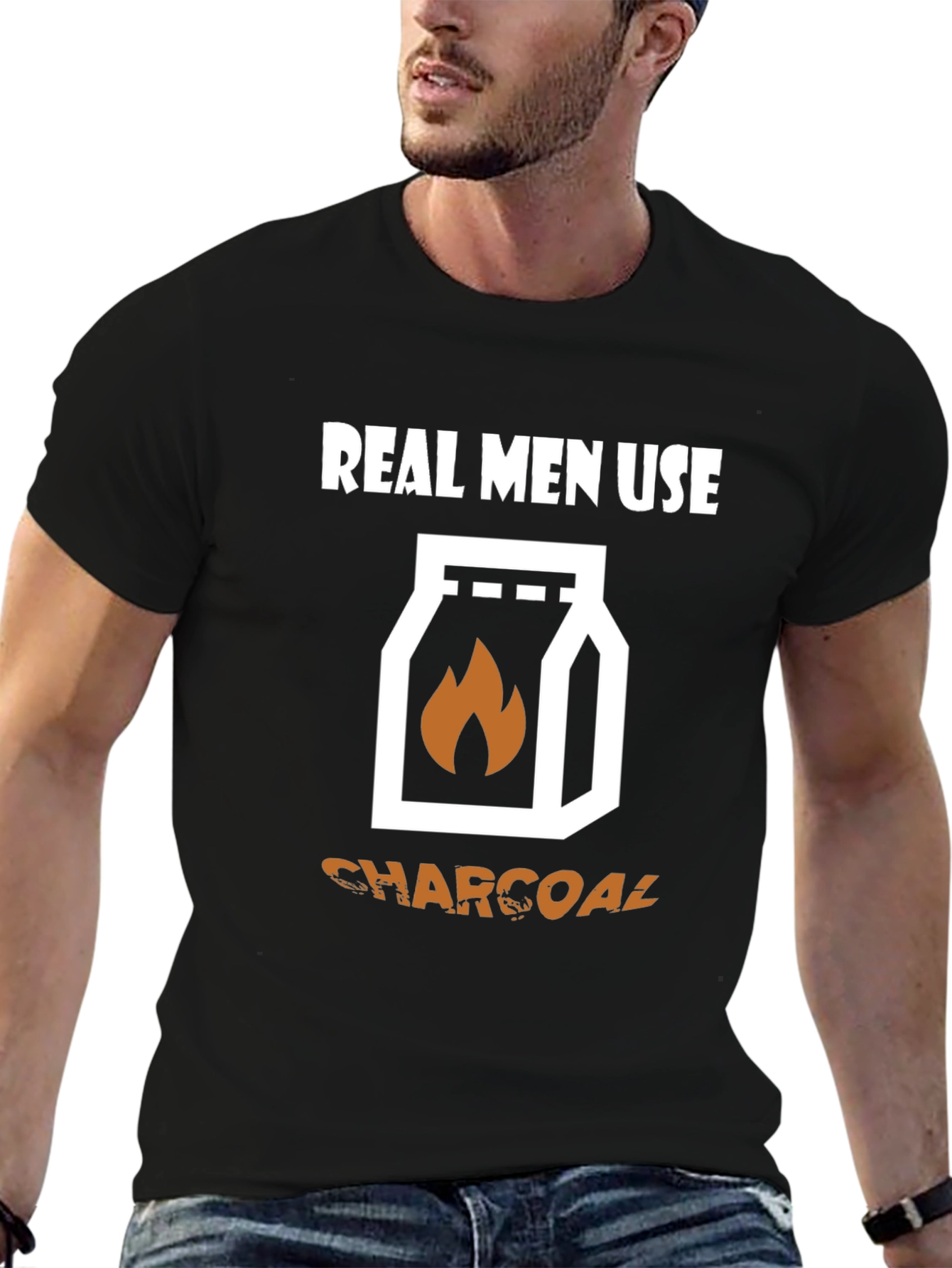 Real Men Use Charcoal T-Shirt - Grilling Tee