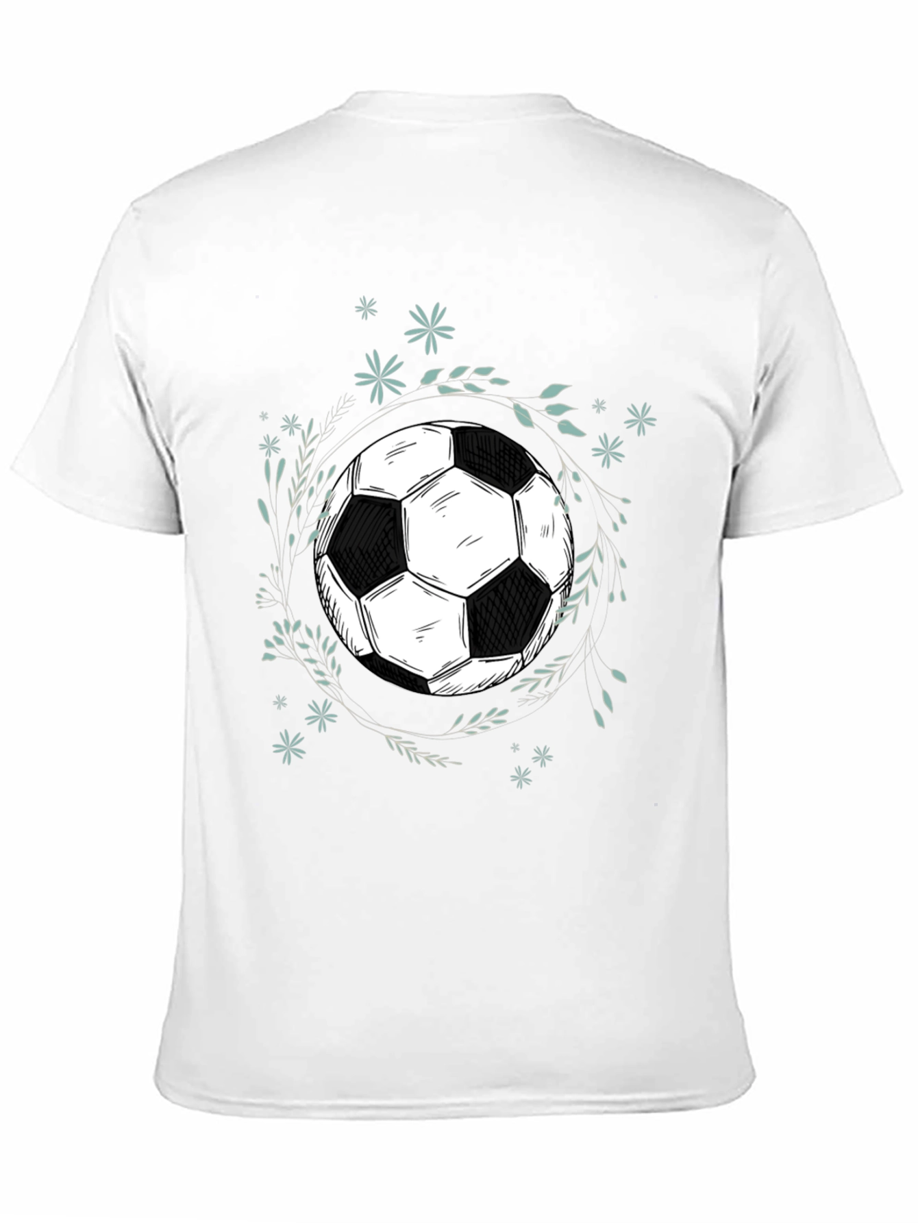 Soccer Ball Graphic Tee - Black Cotton Blend