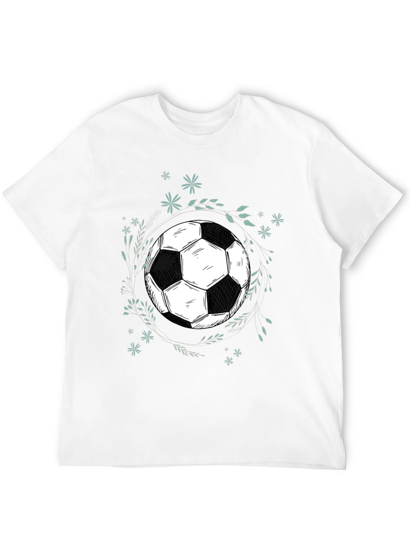 Soccer Ball Graphic Tee - Black Cotton Blend