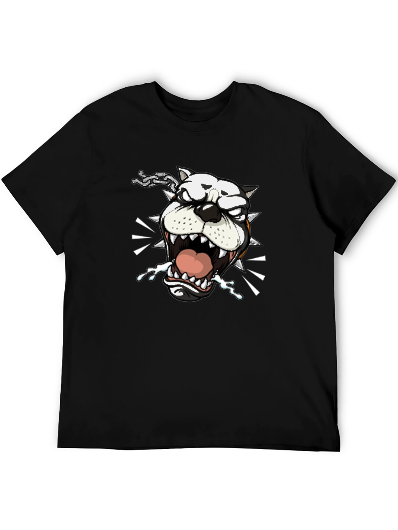Mens Black Bulldog Graphic Tee