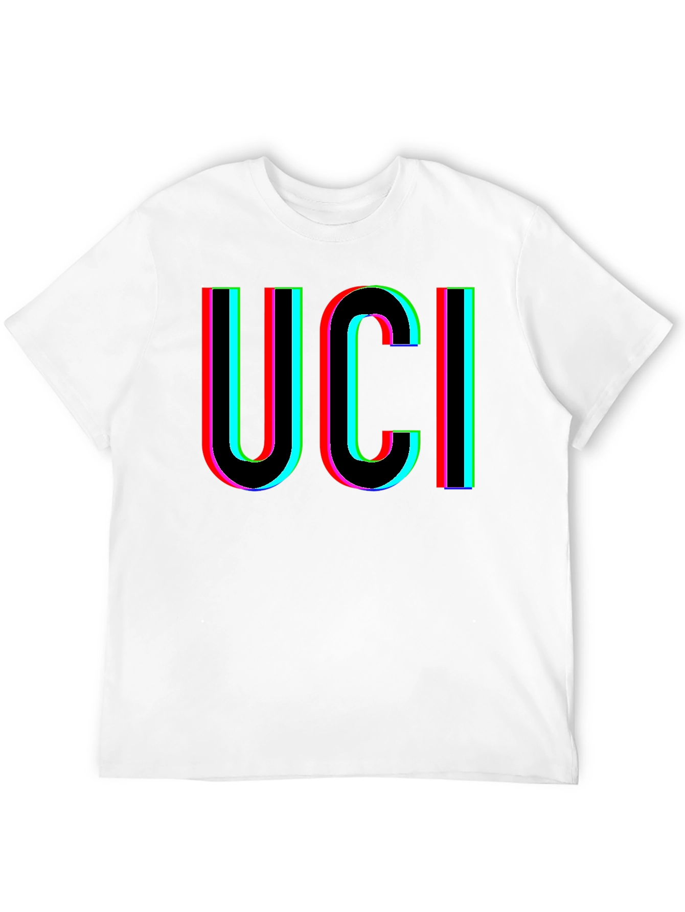 UCI Retro Glitch Graphic Black T-Shirt