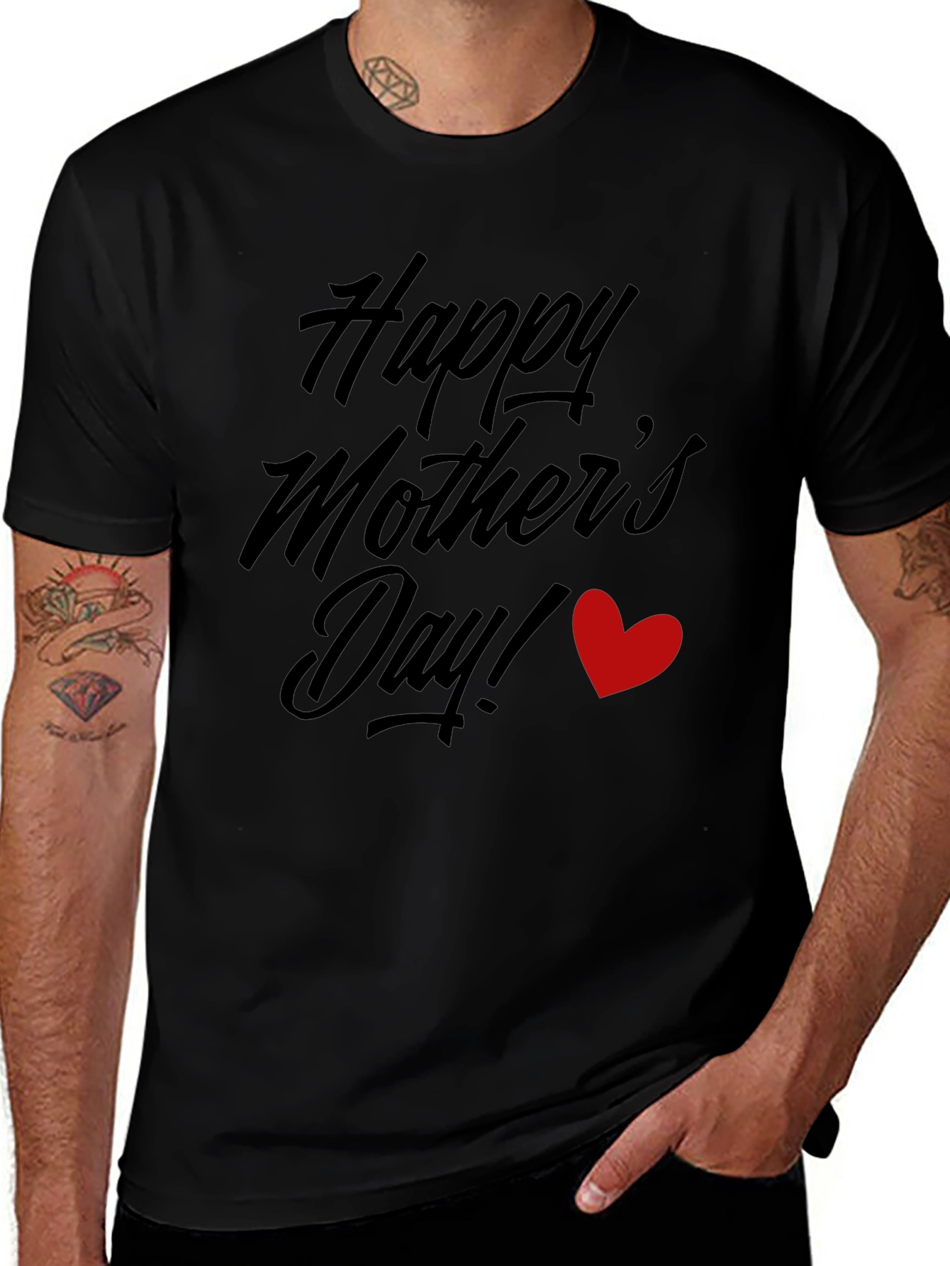 Happy Mothers Day Graphic Tee - Black