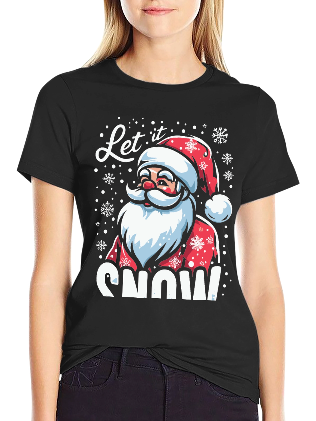 Let it Snow Santa Graphic T-Shirt