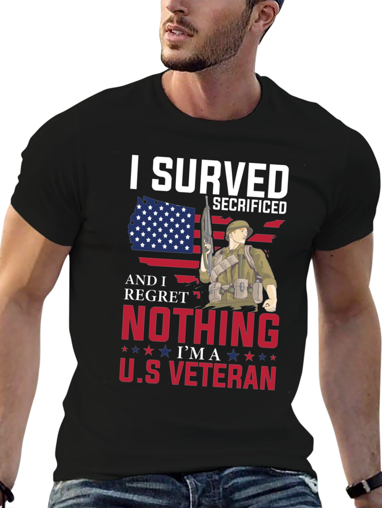 I Served Veteran Graphic T-Shirt - Patriotic Pride