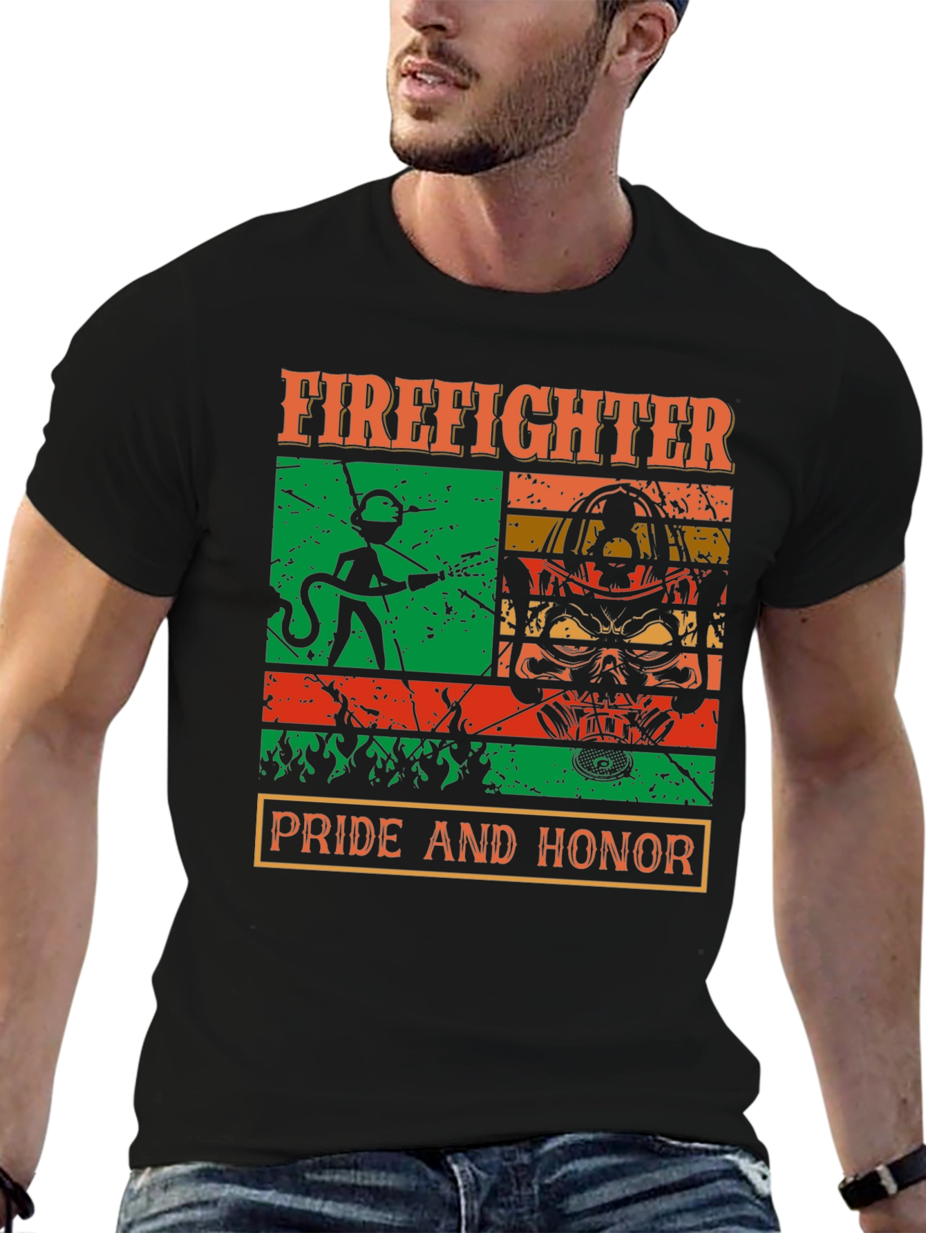 Firefighter Pride Honor Graphic T-Shirt