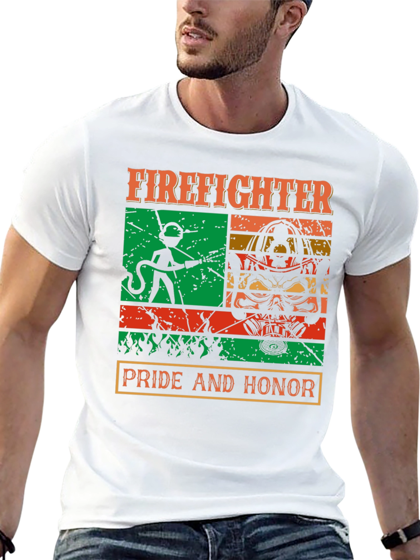 Firefighter Pride Honor Graphic T-Shirt