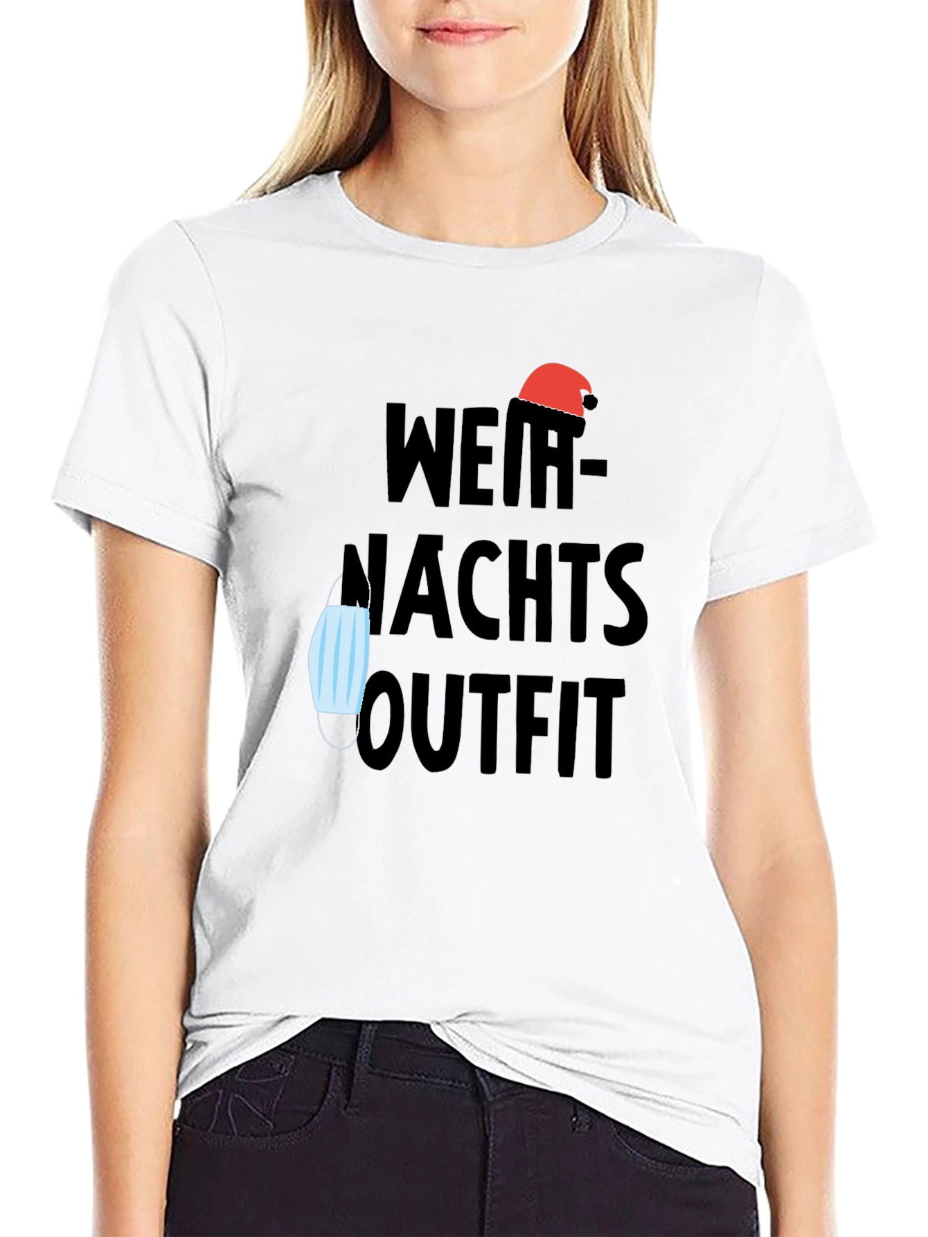Weihnachts Outfit Tee - Holiday Mask Humor T-Shirt
