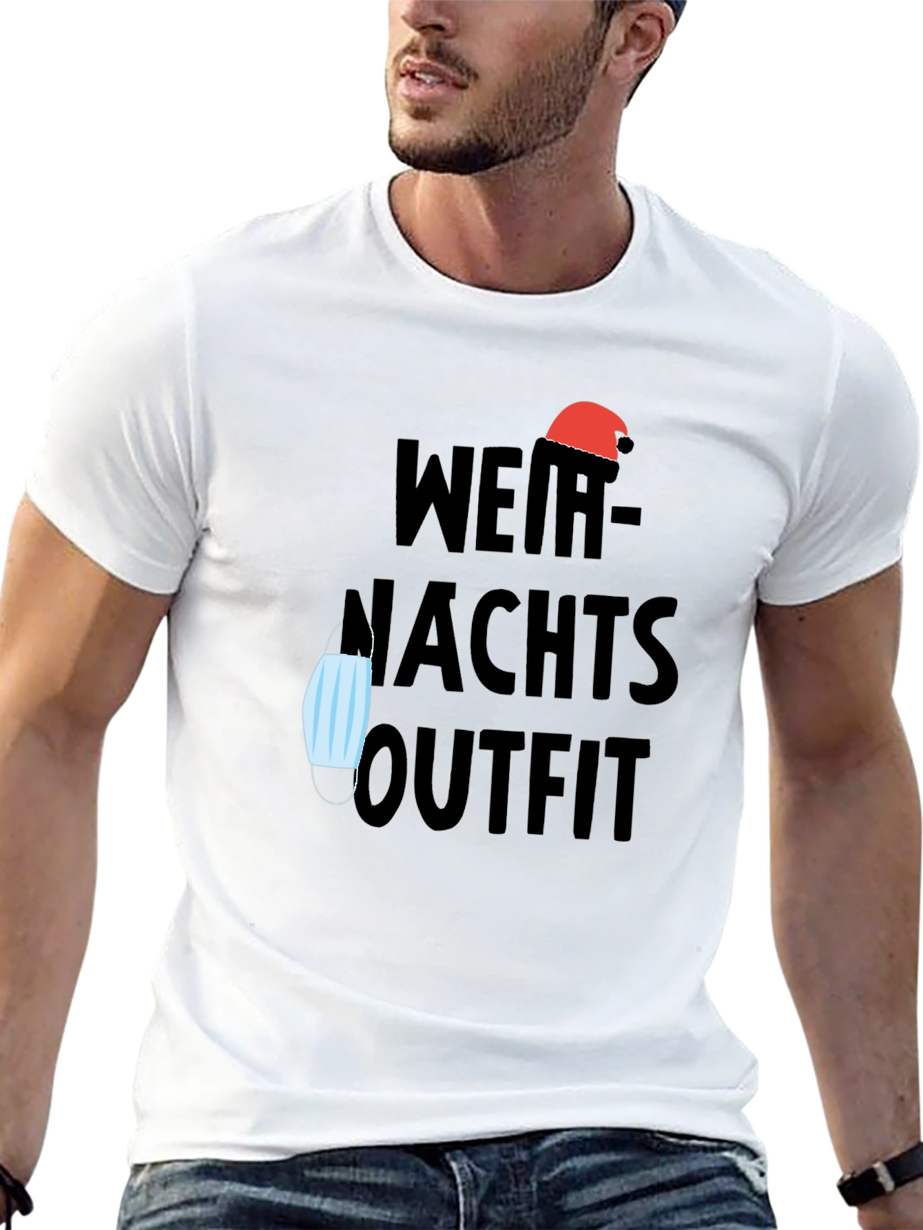Weihnachts Outfit Tee - Holiday Mask Humor T-Shirt