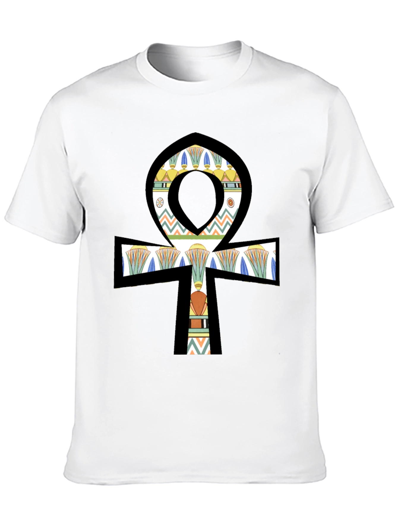 Egyptian Ankh Graphic Tee - Black Cotton Shirt