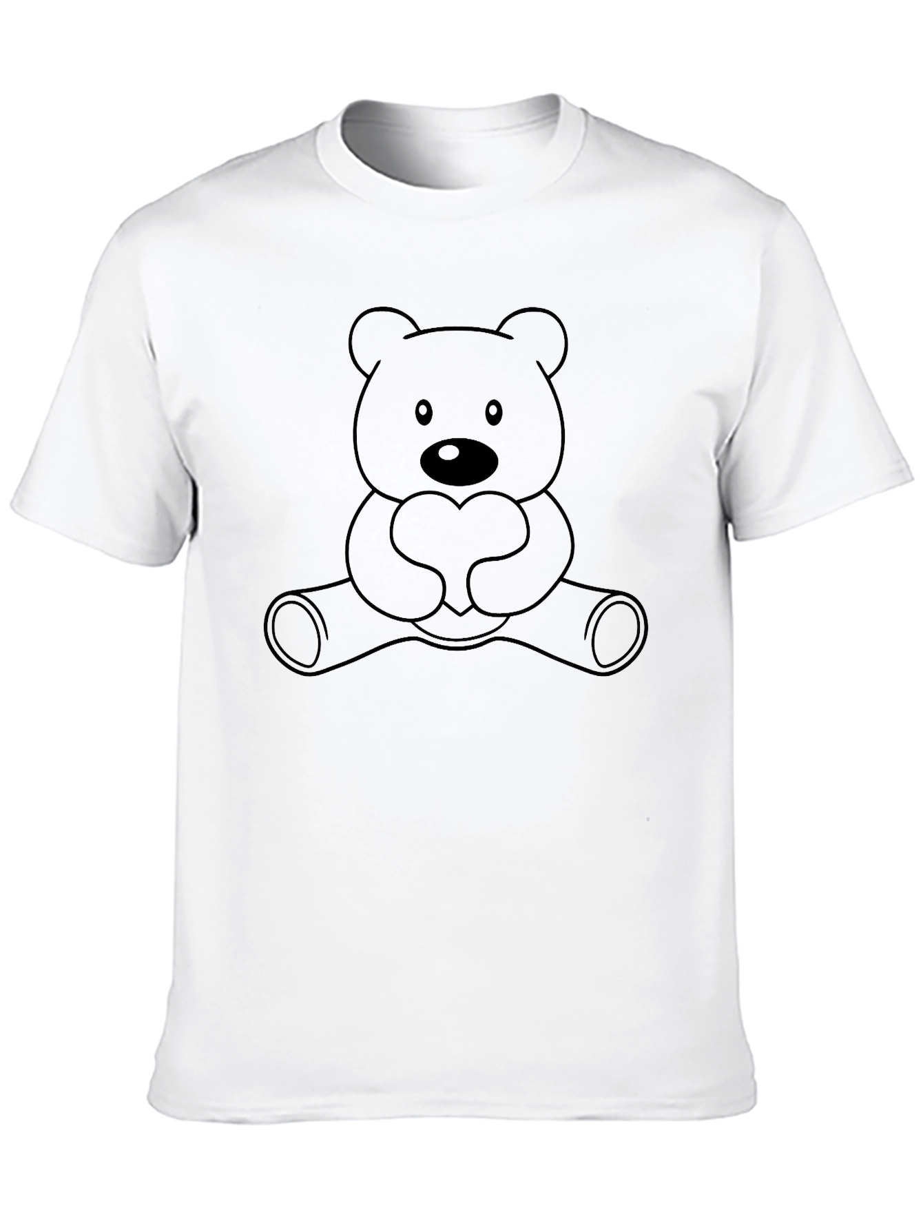 Cute Teddy Bear Heart Black T-Shirt