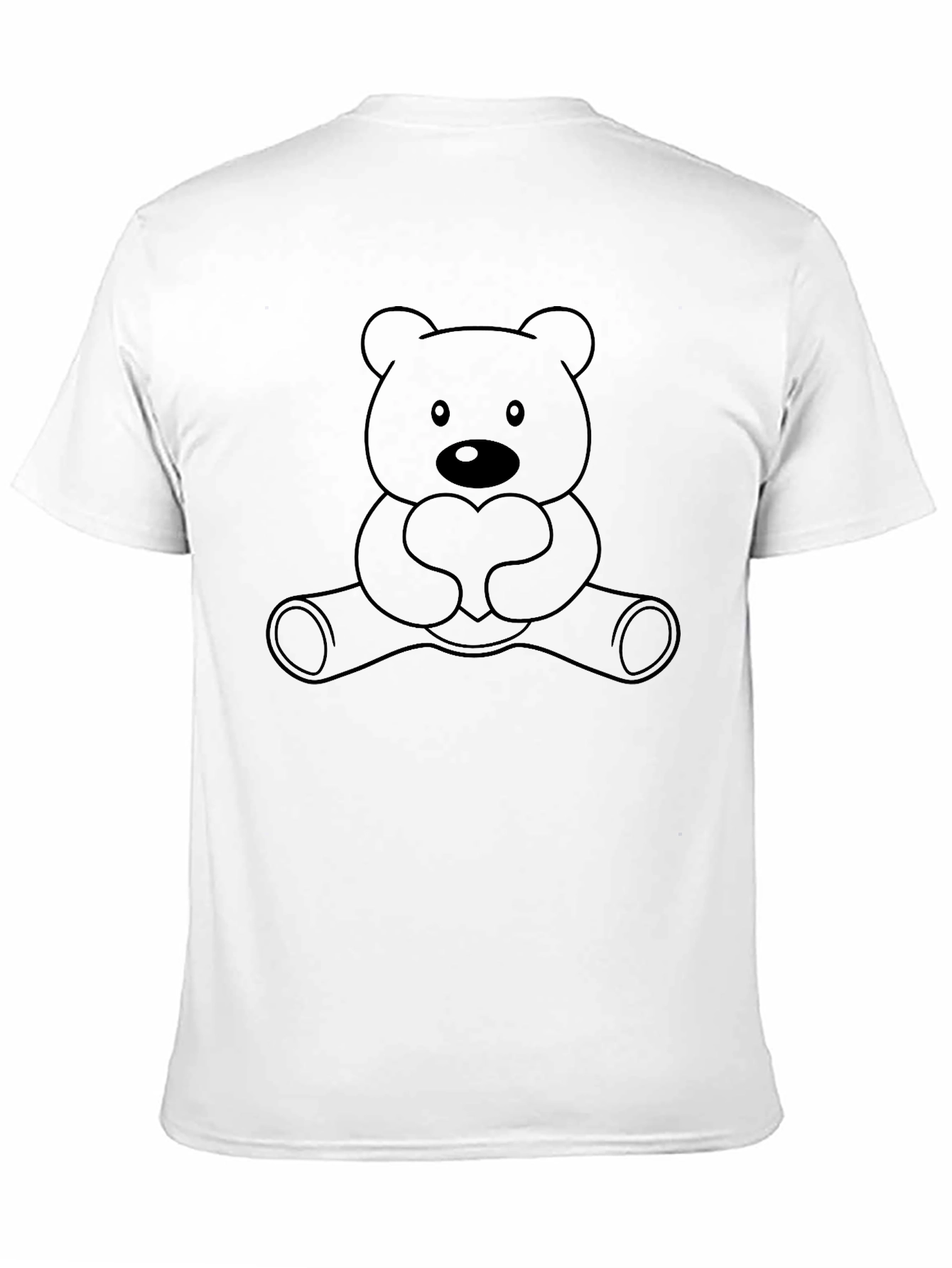 Cute Teddy Bear Heart Black T-Shirt