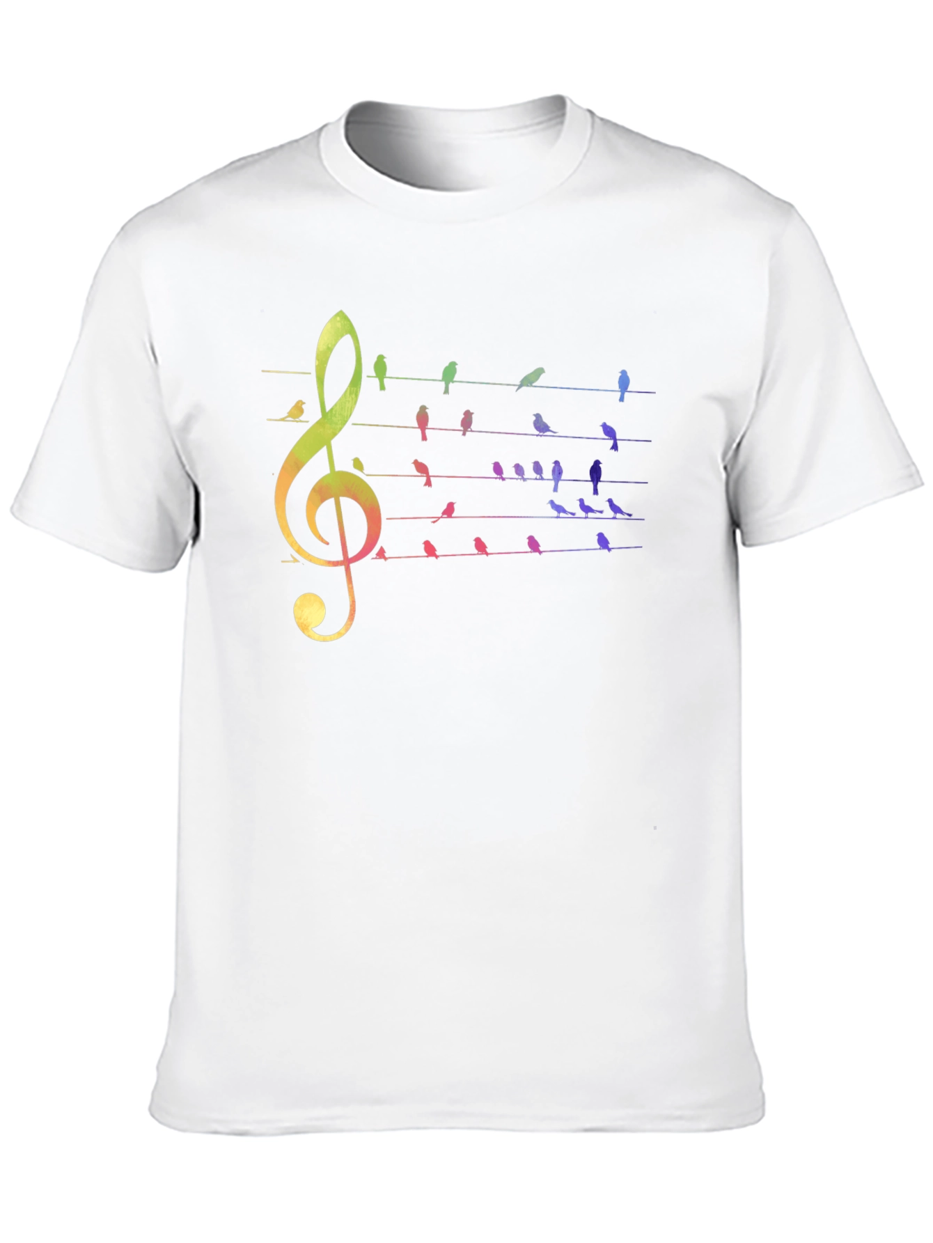 Rainbow Bird Music Note Graphic Tee