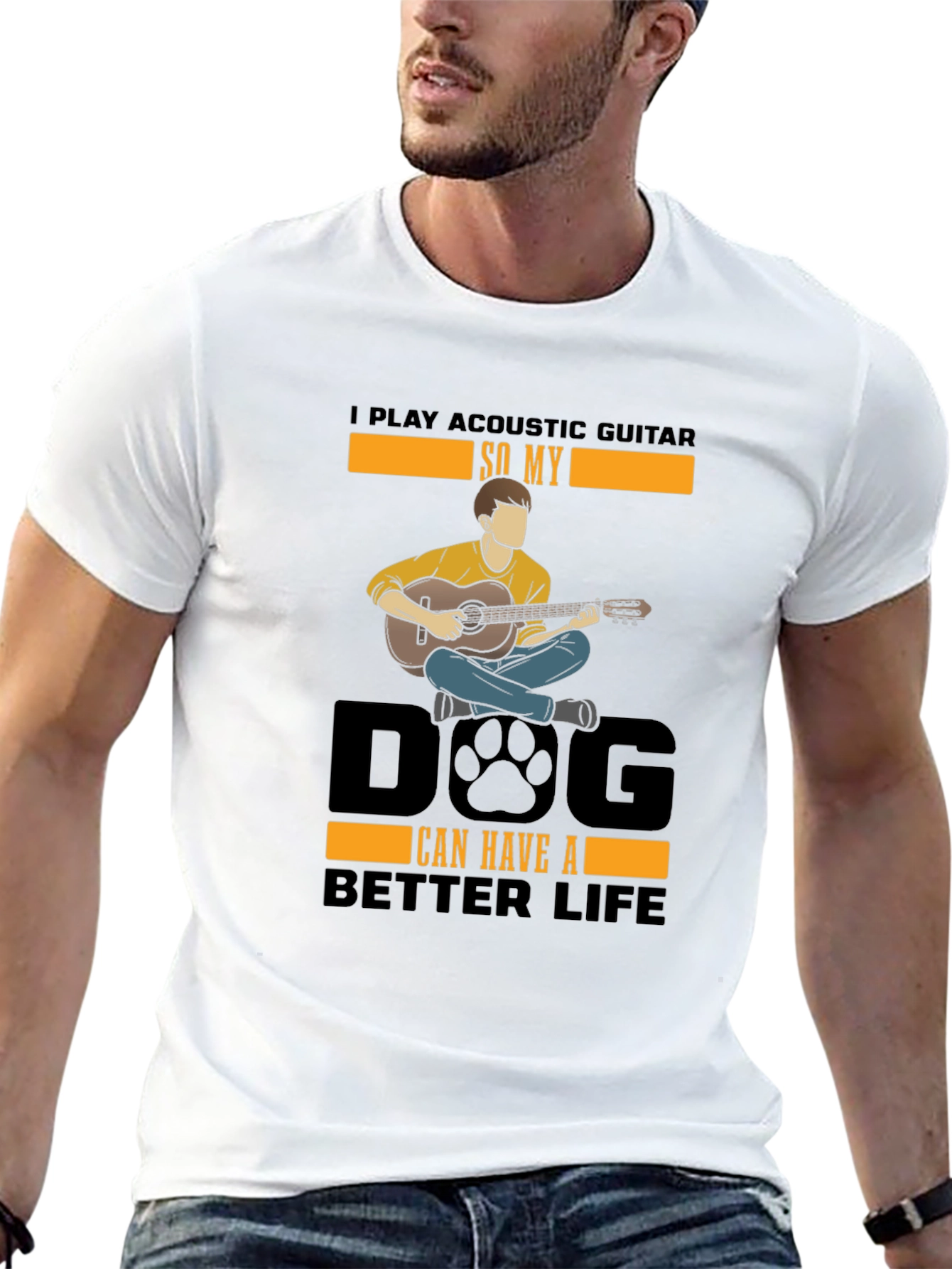 Acoustic Guitar Dog Lover T-Shirt