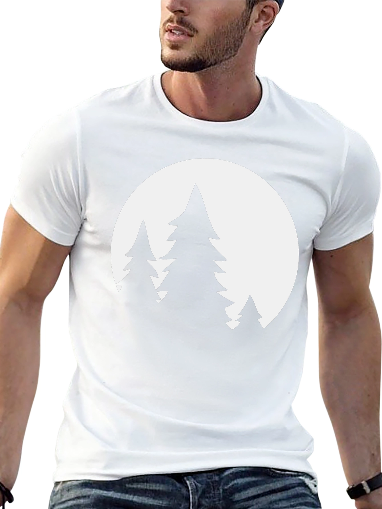Nature Scene Graphic Tee - Black Cotton Blend