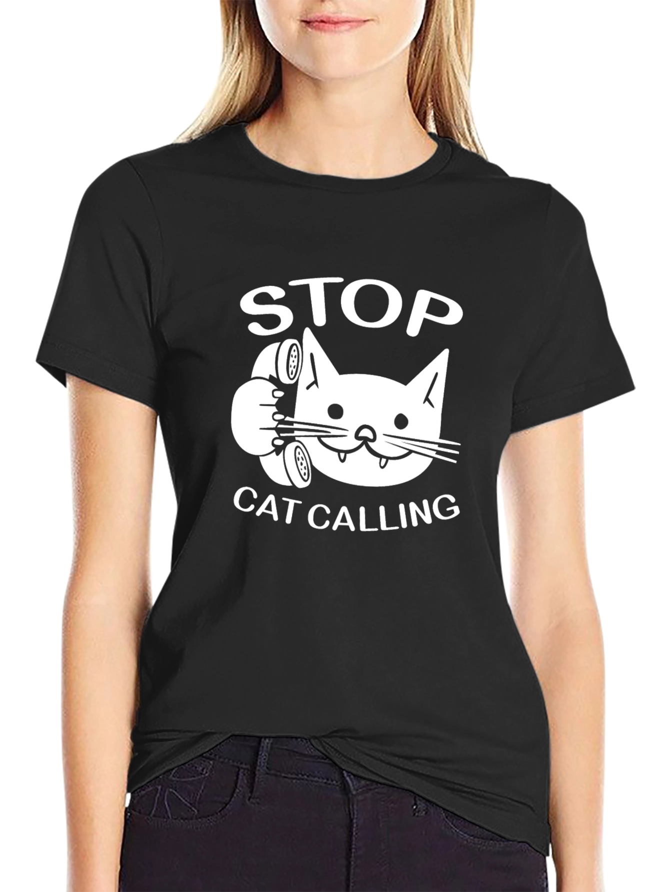 Stop Cat Calling Funny Novelty T-Shirt