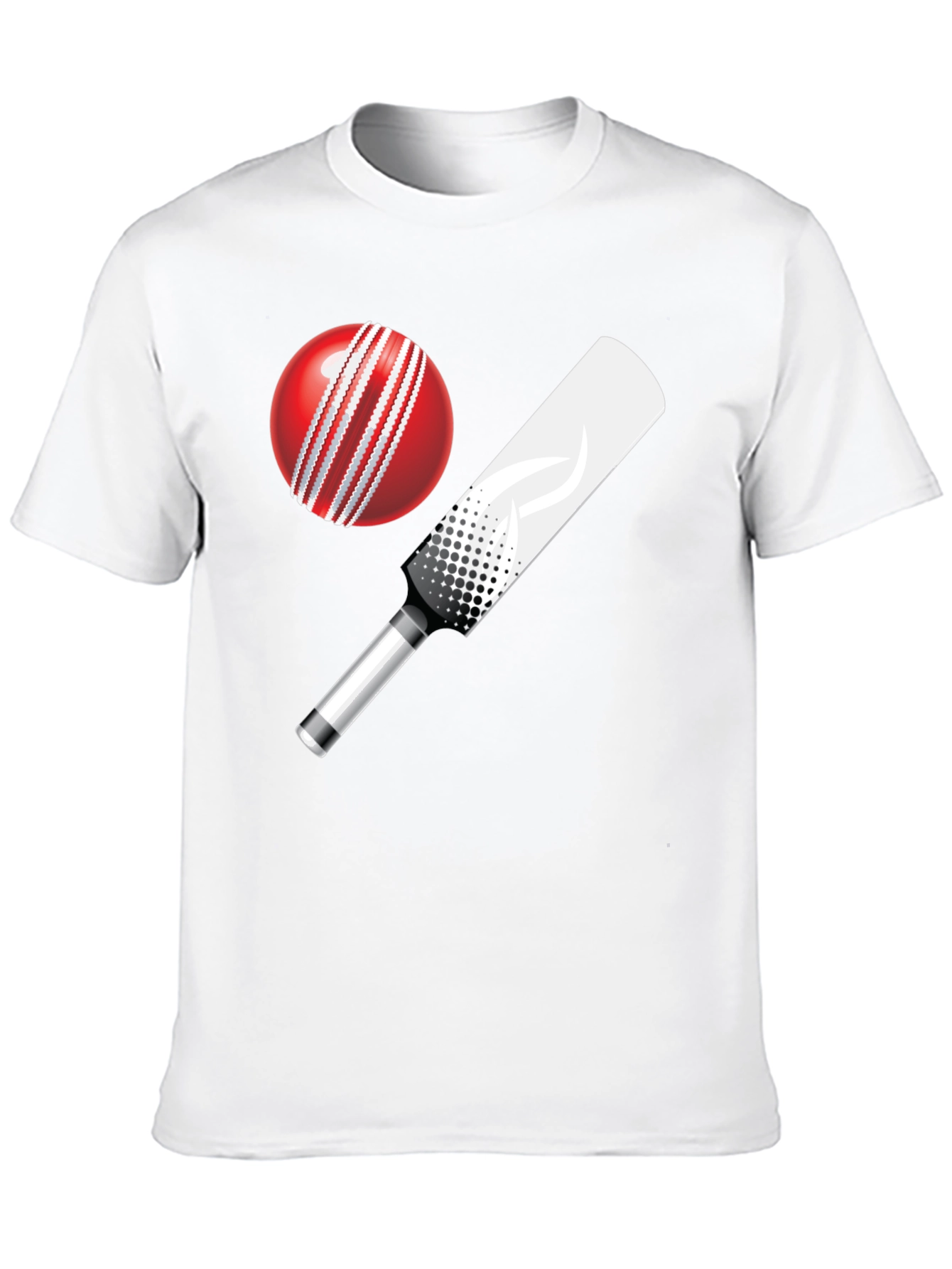 Cricket Ball and Bat Graphic T-Shirt