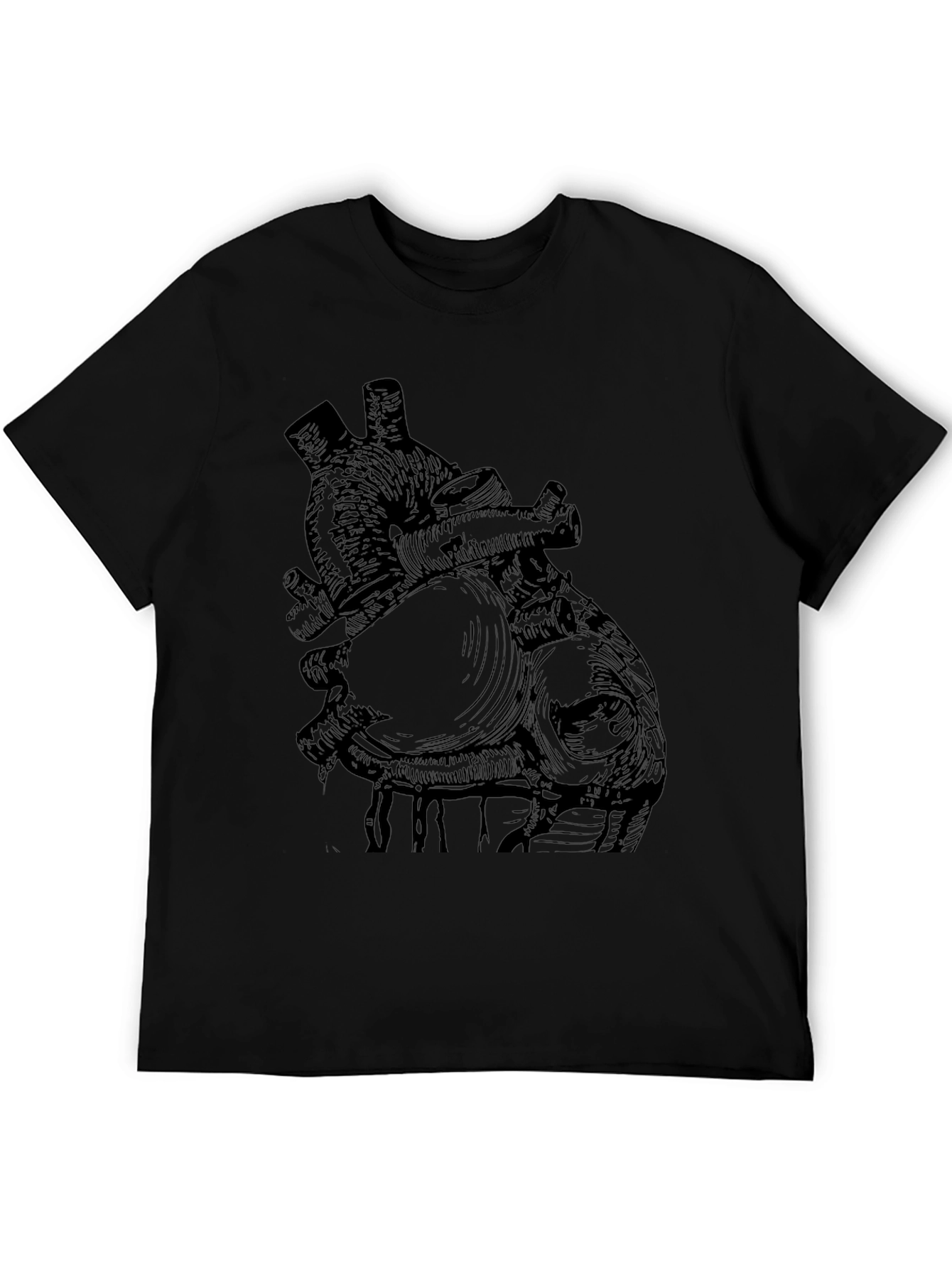 Anatomical Heart Print Black T-Shirt