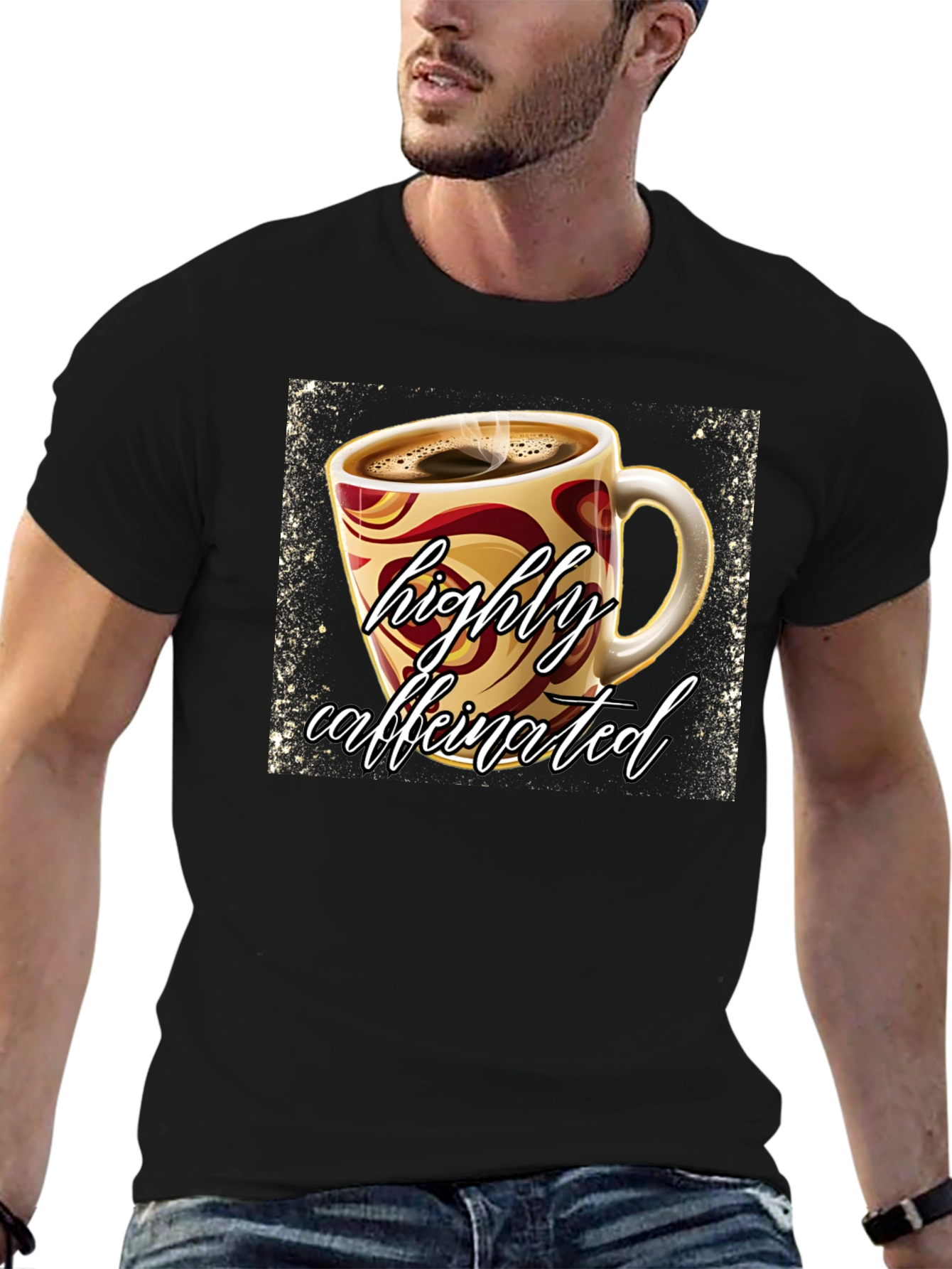 Highly Caffeinated Graphic Tee - Coffee Lover Shirt