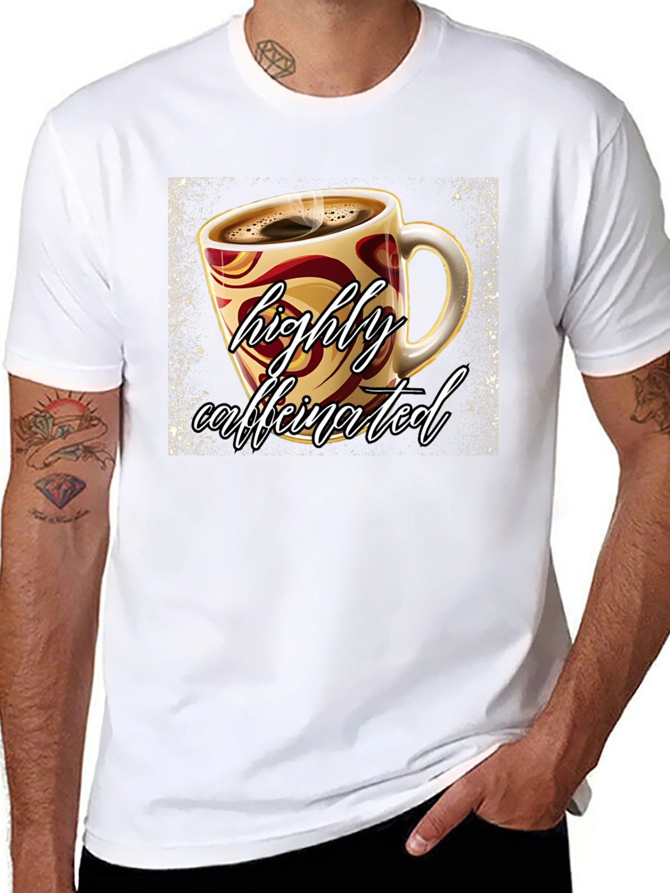 Highly Caffeinated Graphic Tee - Coffee Lover Shirt
