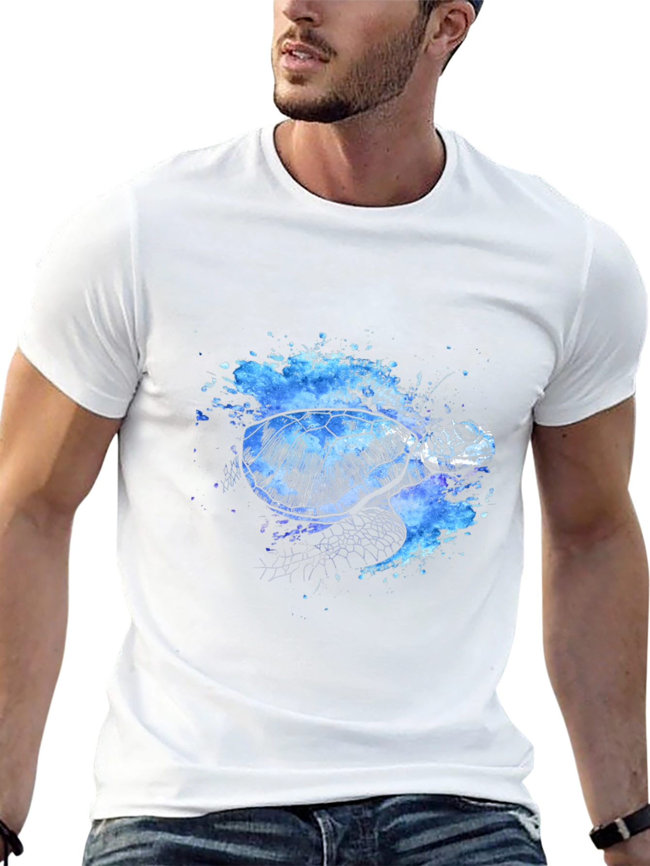 Turtle Splash T-Shirt - Unique Artistic Design