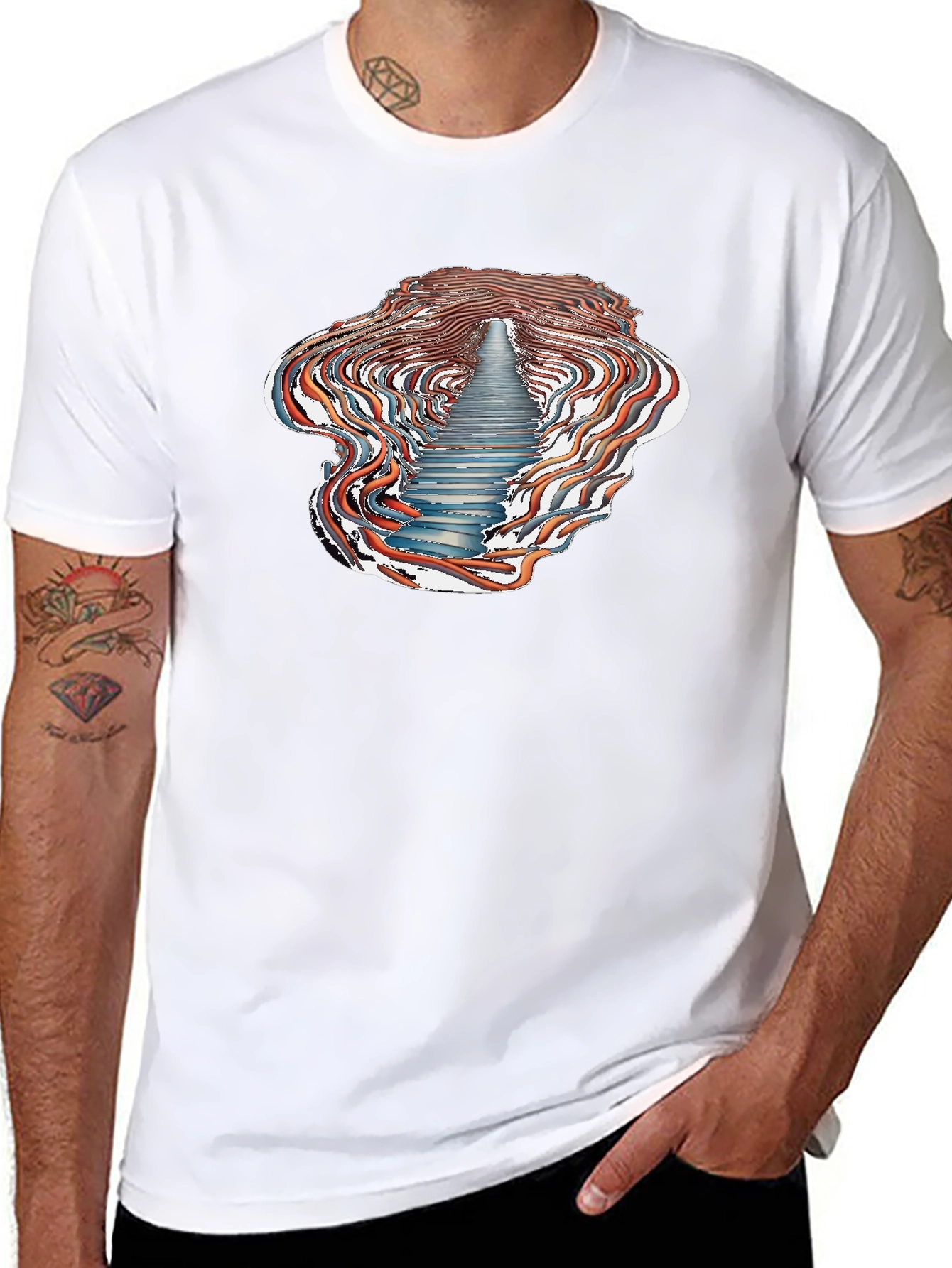 Abstract Stairway T-Shirt - Unique Design