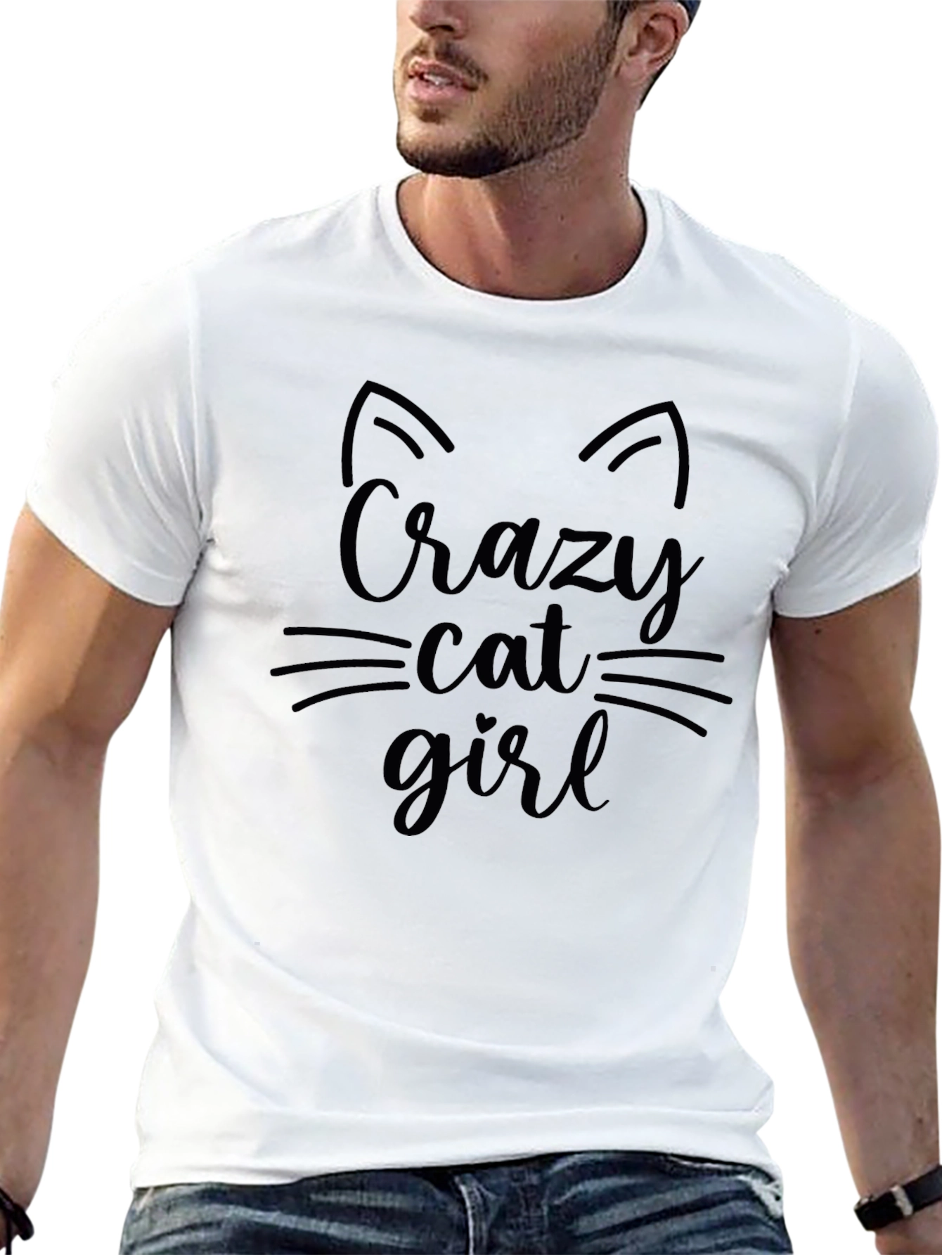 Crazy Cat Girl T-Shirt - Fun Graphic Tee