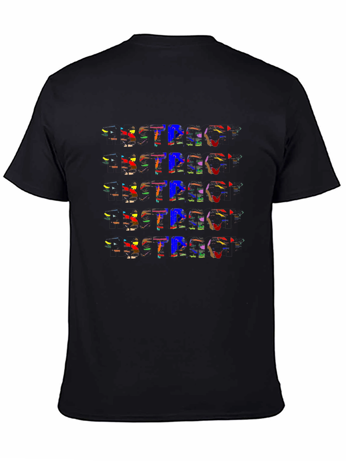 Abstract Design Black Cotton T-Shirt