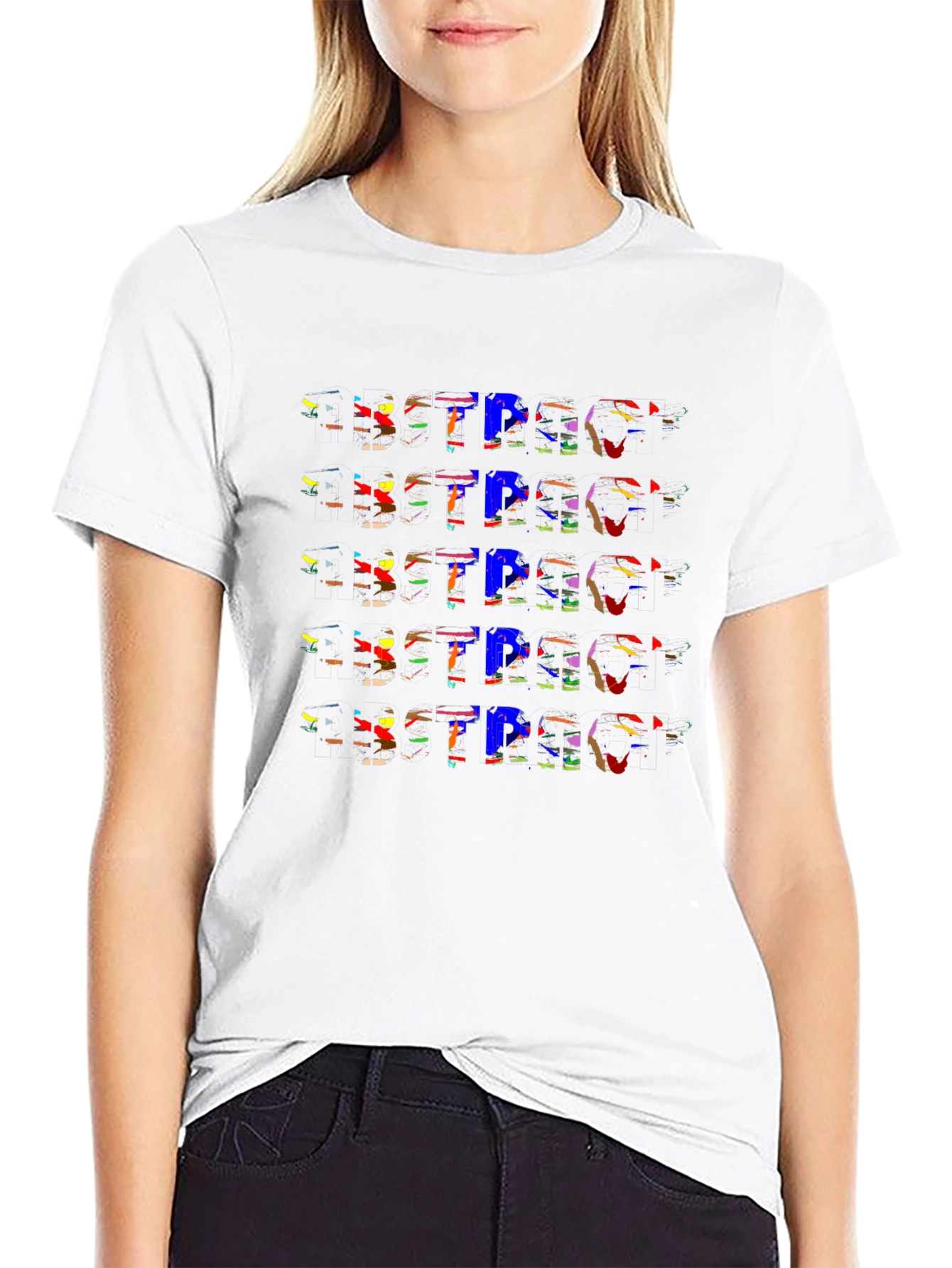 Abstract Design Black Cotton T-Shirt