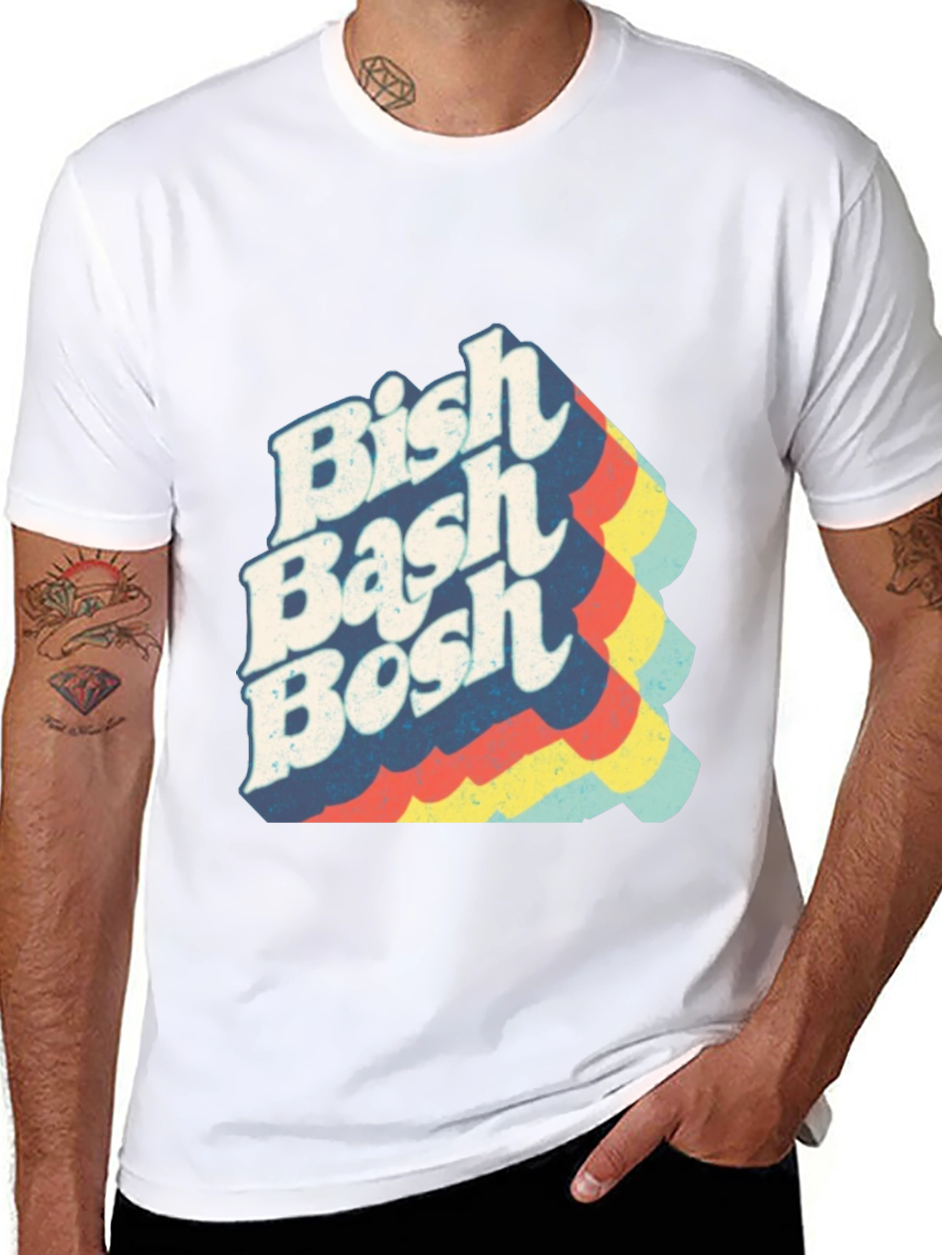 Bish Bash Bosh Retro T-Shirt - Classic Style