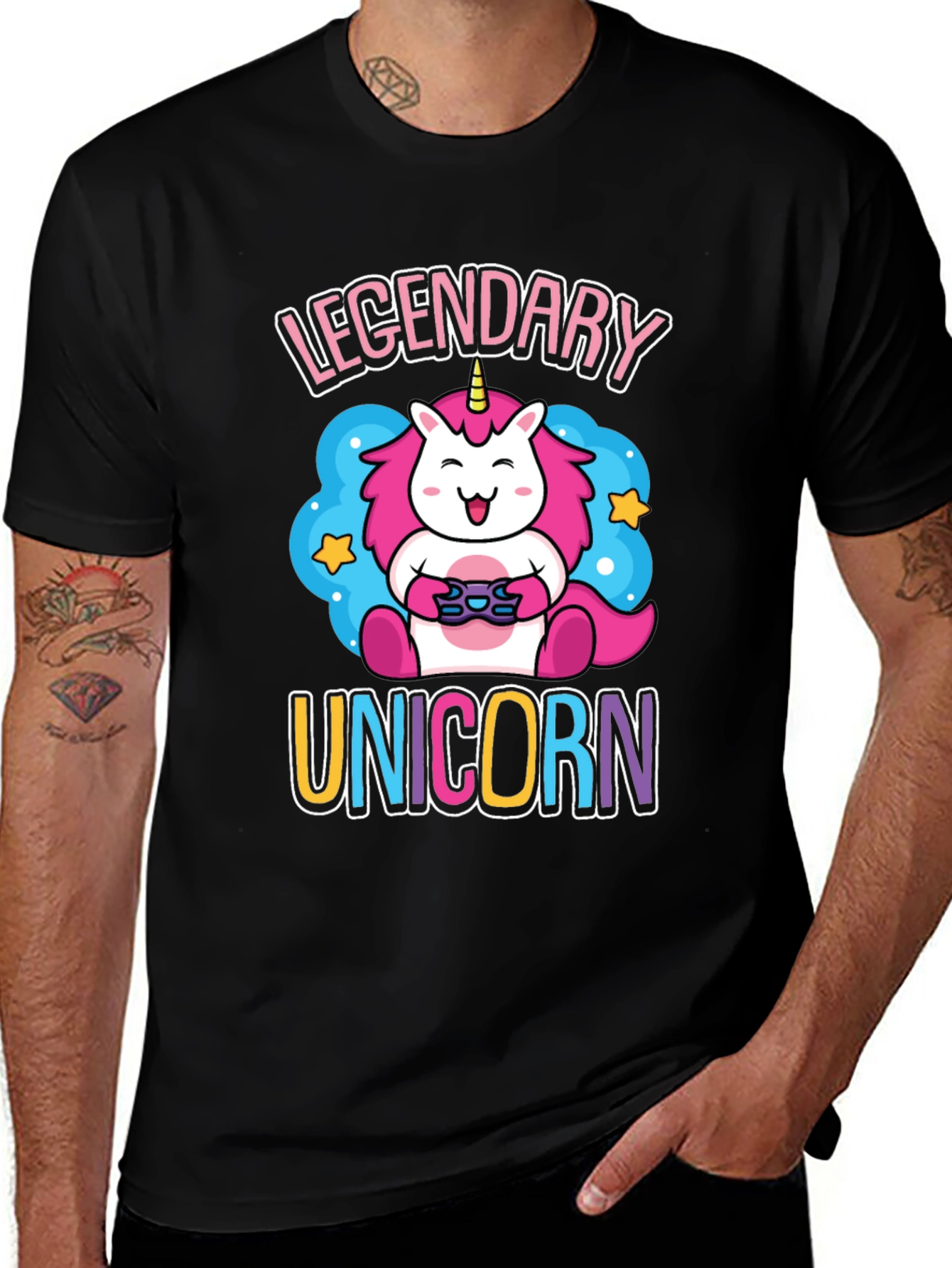 Legendary Unicorn Gamer Graphic T-Shirt