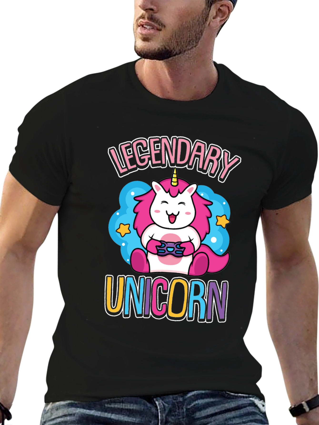 Legendary Unicorn Gamer Graphic T-Shirt