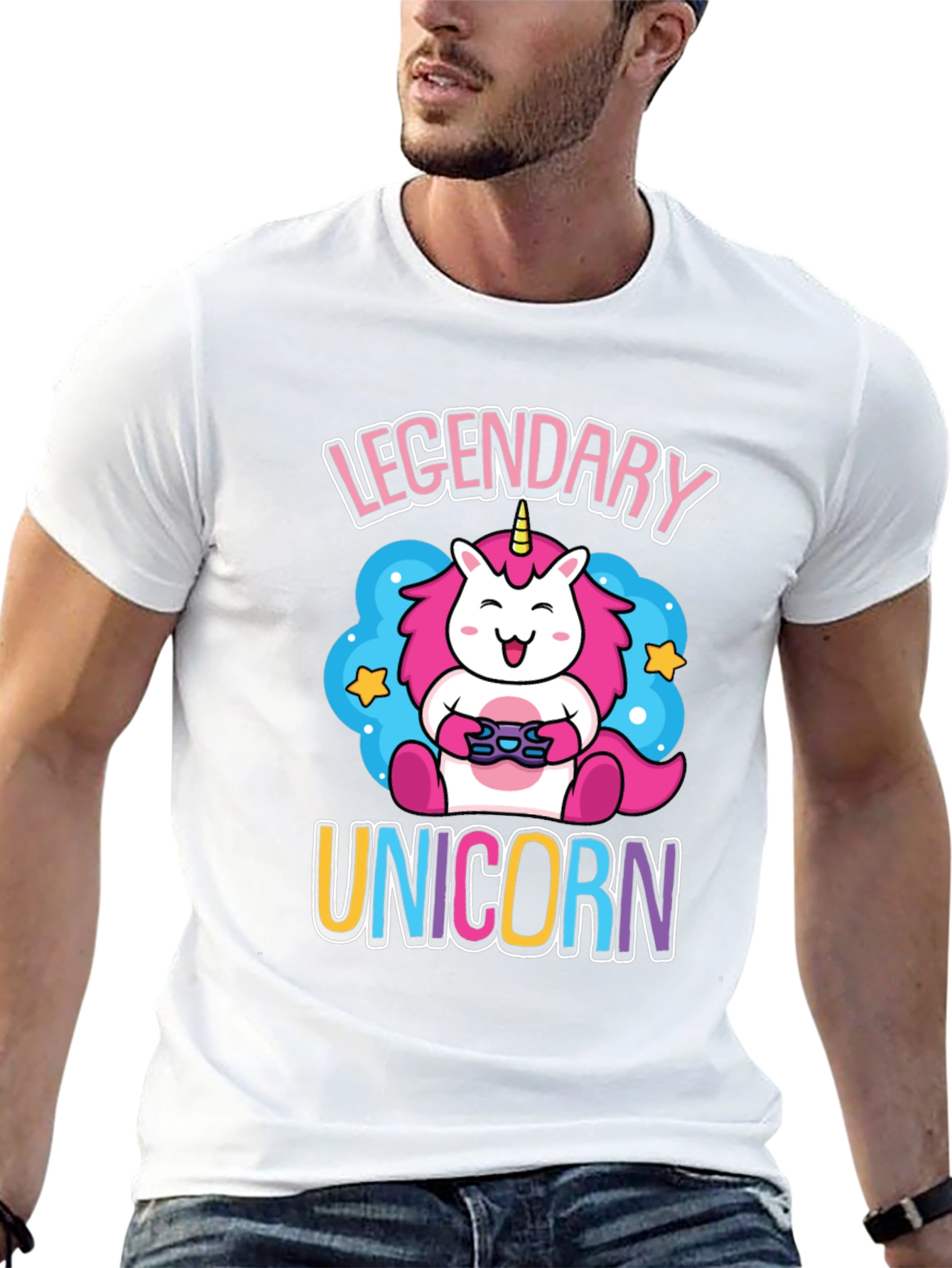 Legendary Unicorn Gamer Graphic T-Shirt